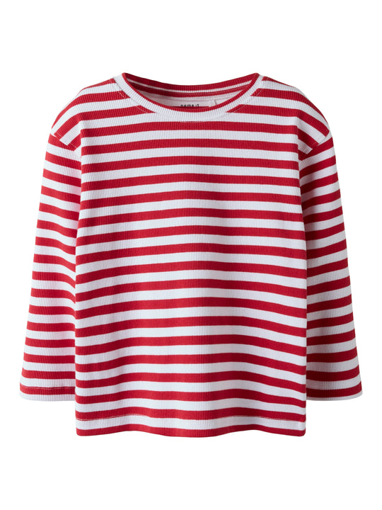 Name It Folisa Reg Top -  Bright White/Chinese Red