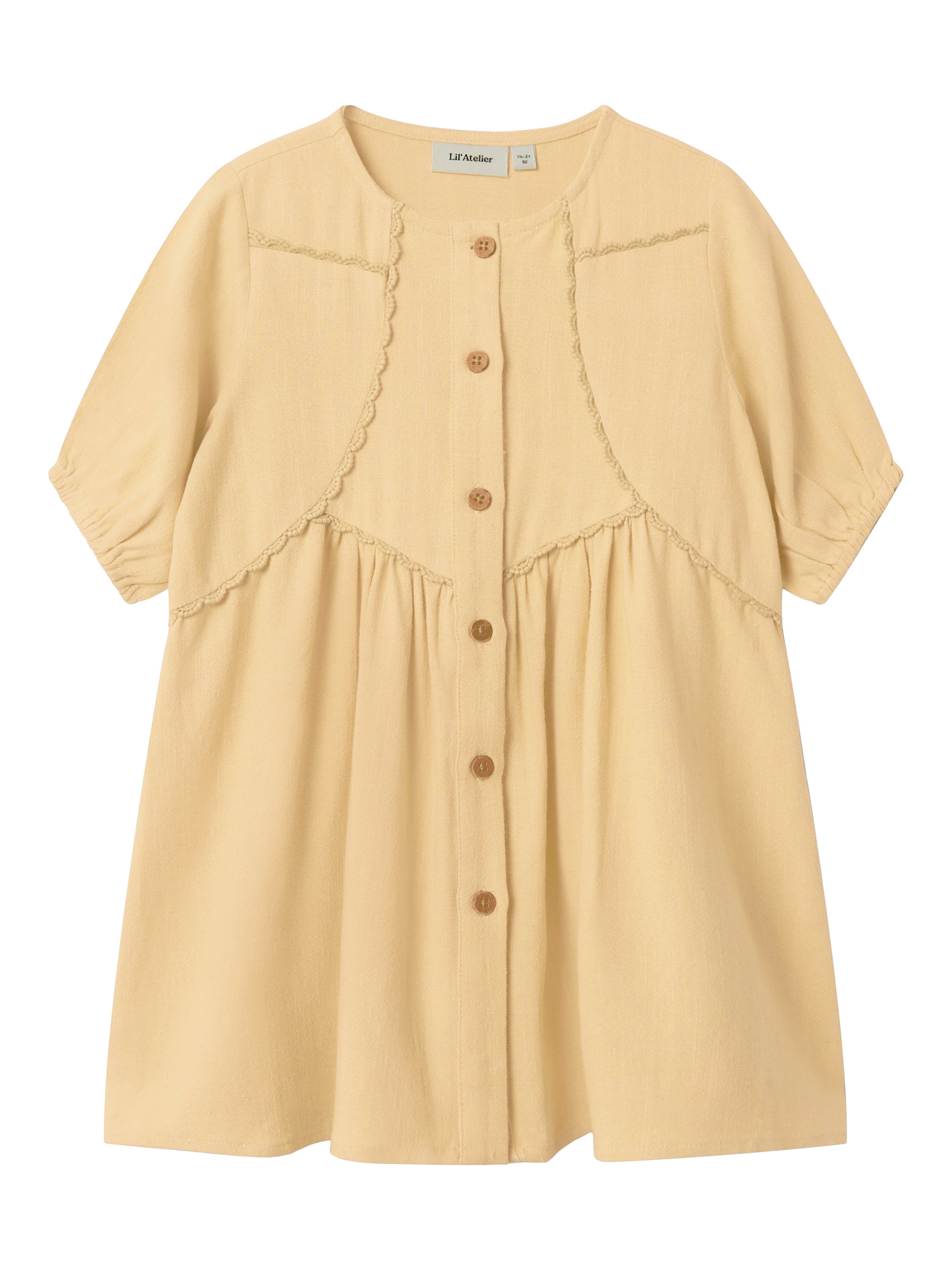 Lil Atelier Damla SS Loose Dress - Taos Taupe