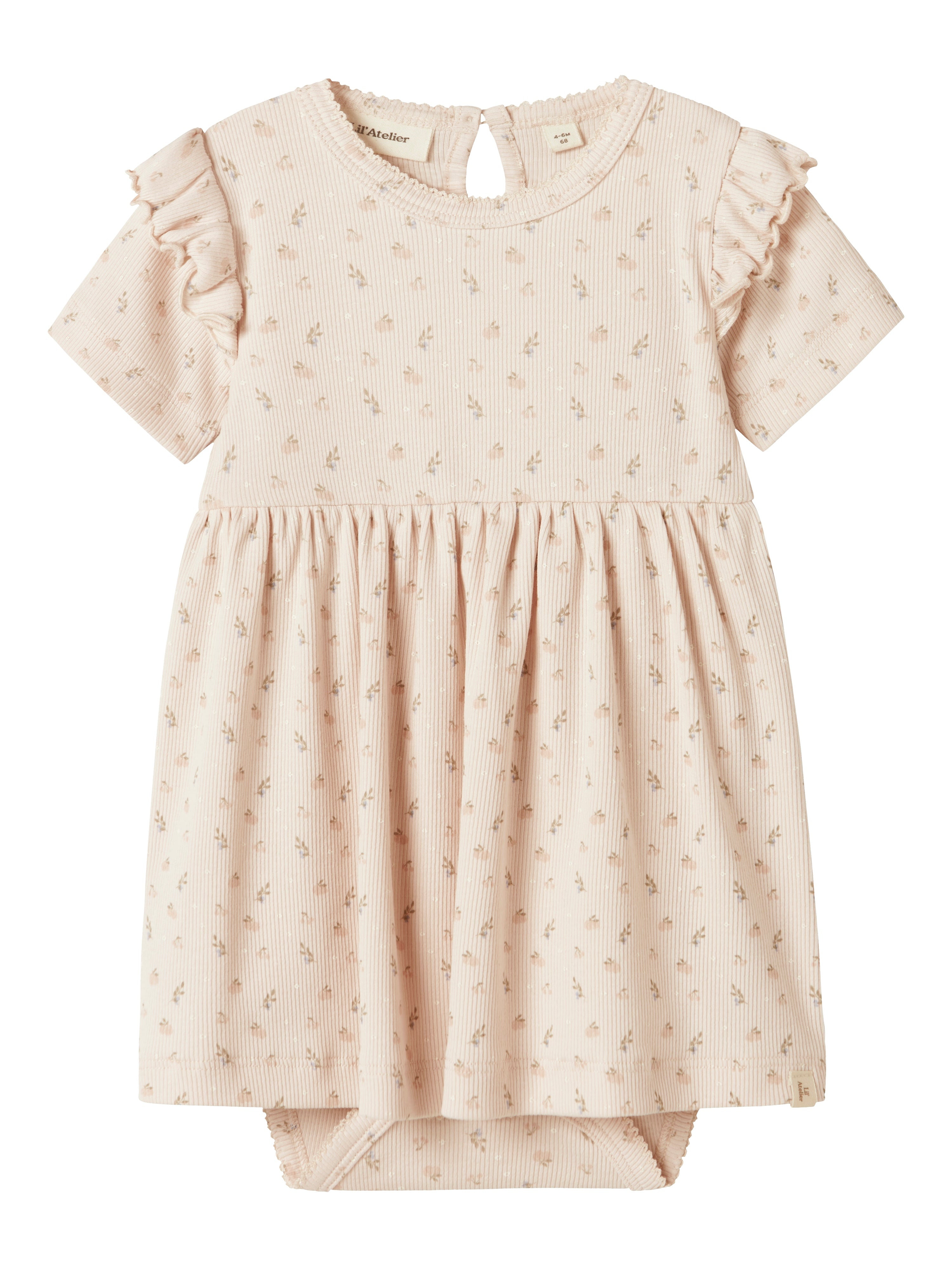 Lil Atelier Gago Kef SS Body Dress - Peach Blush