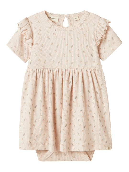 Lil Atelier Gago Kef SS Body Dress - Peach Blush