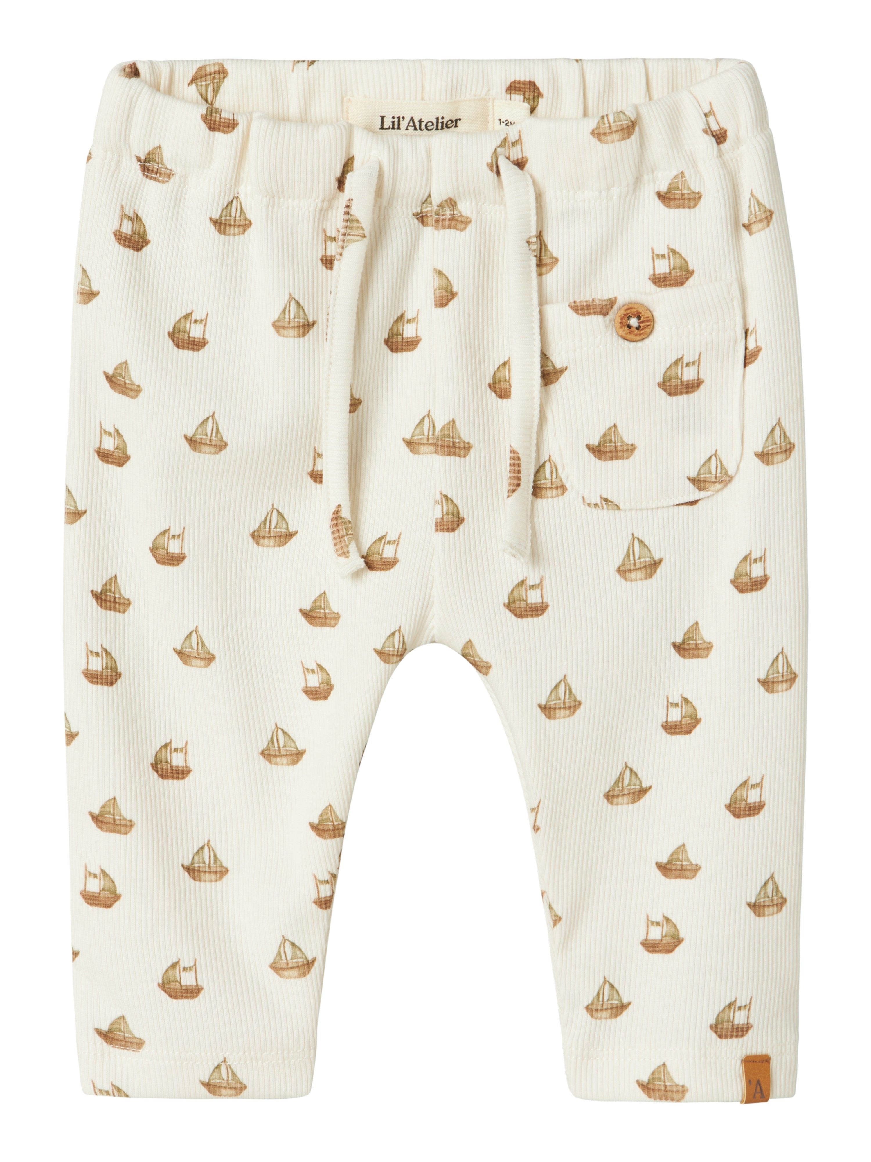 Lil Atelier Lavo Eko Loose Pants - Coconut Milk/Boat