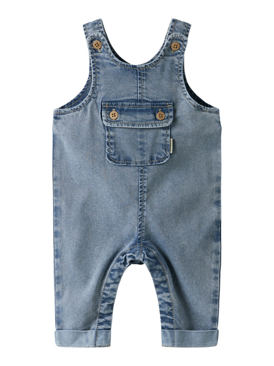 Name It Ben Baggy Denim Overall - Medium Blue Denim