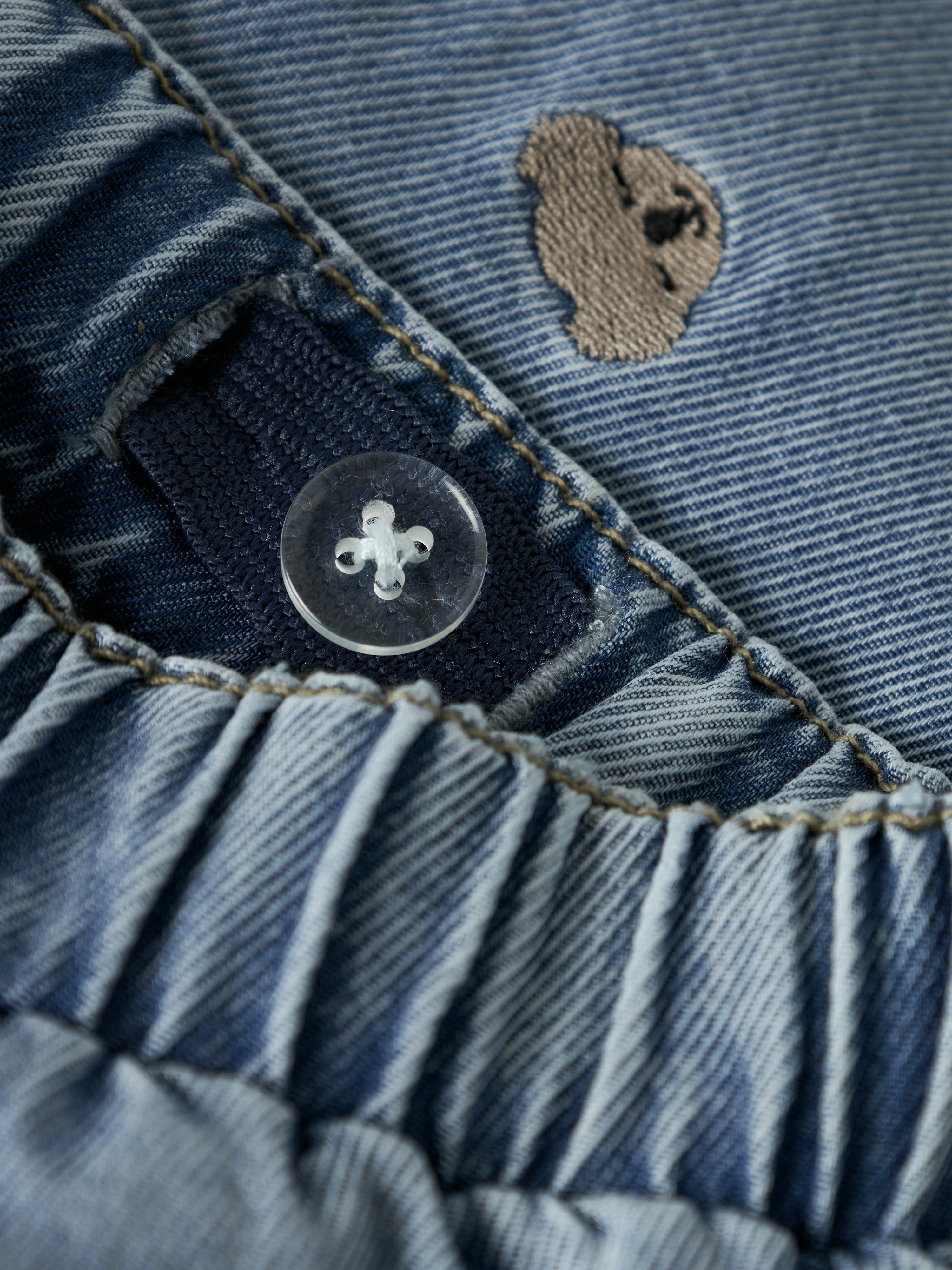 Name It Ben Baggy Emb Jeans - Medium Blue Denim