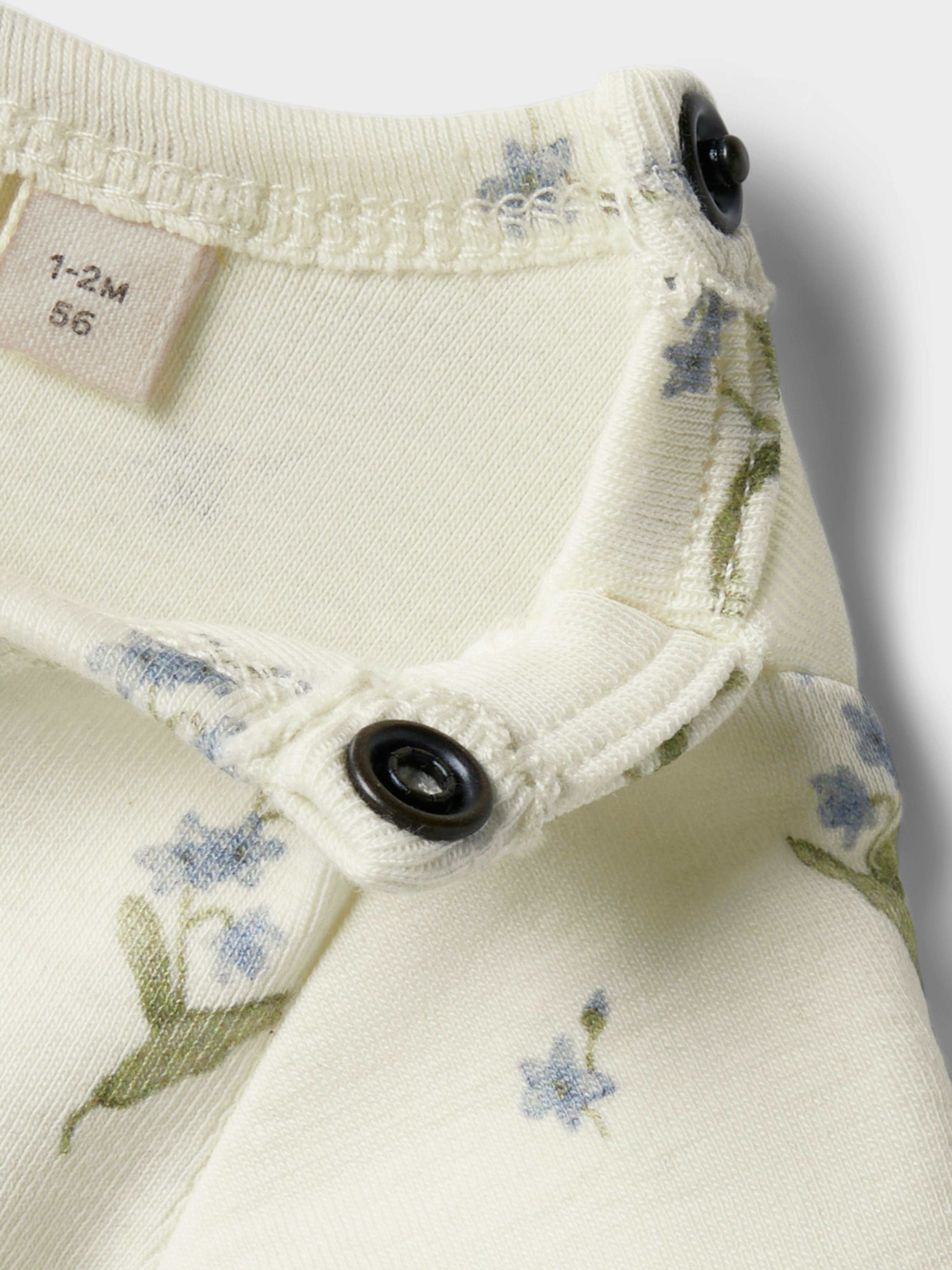 Lil Atelier Gayo Sig SS Body - Coconut Milk/Forget me not