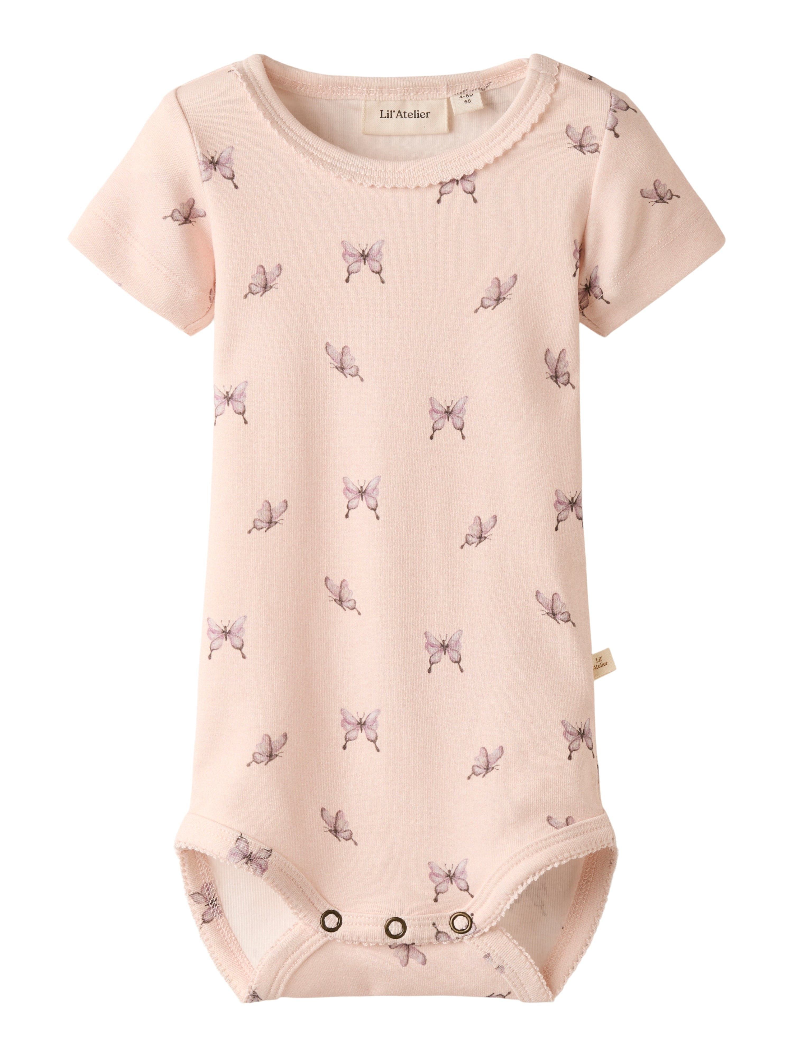 Lil Atelier Gayo Sig SS Body - Peach Blush/Butterfly