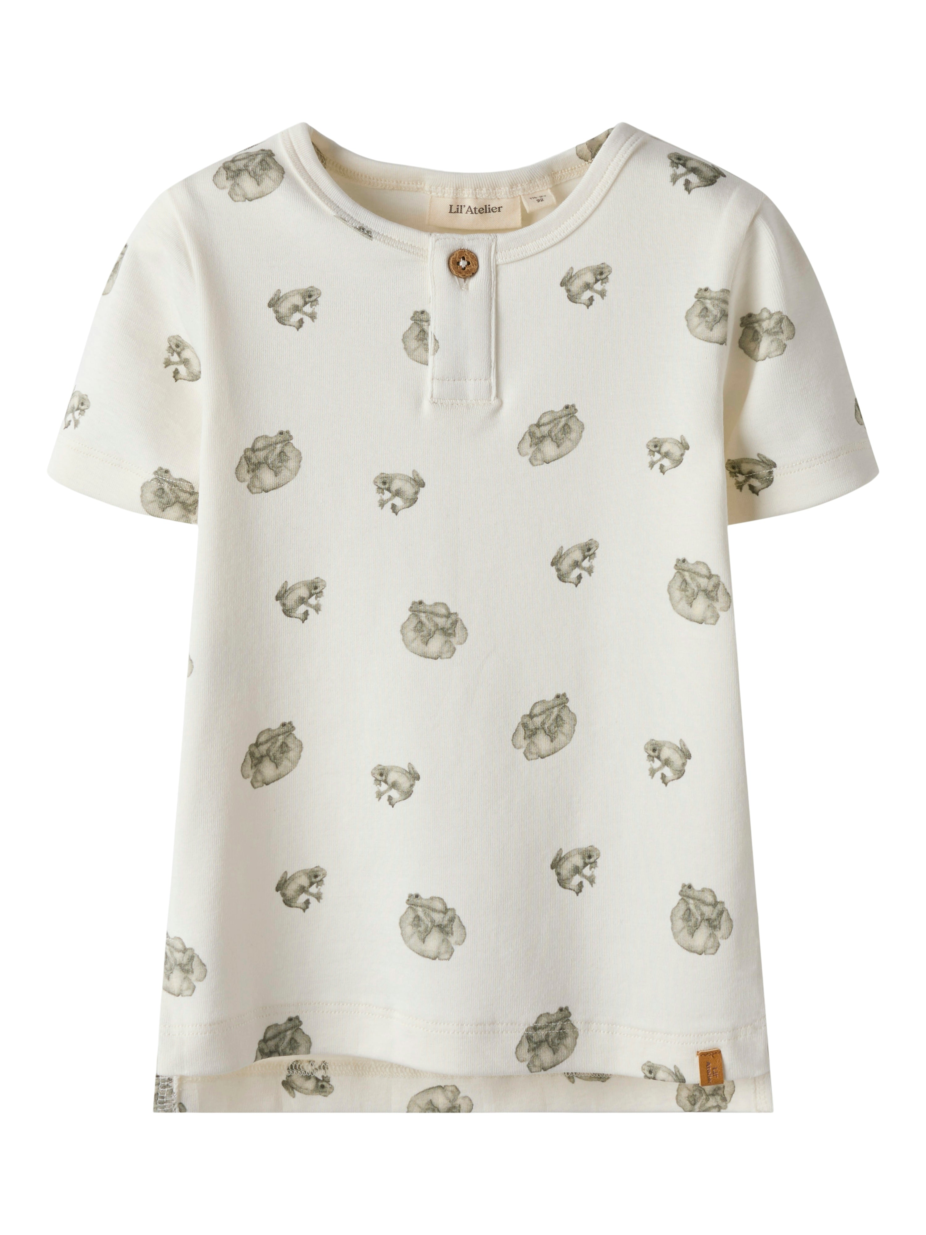 Lil Atelier Gayo Sil SS Top - Coconut Milk/Frog
