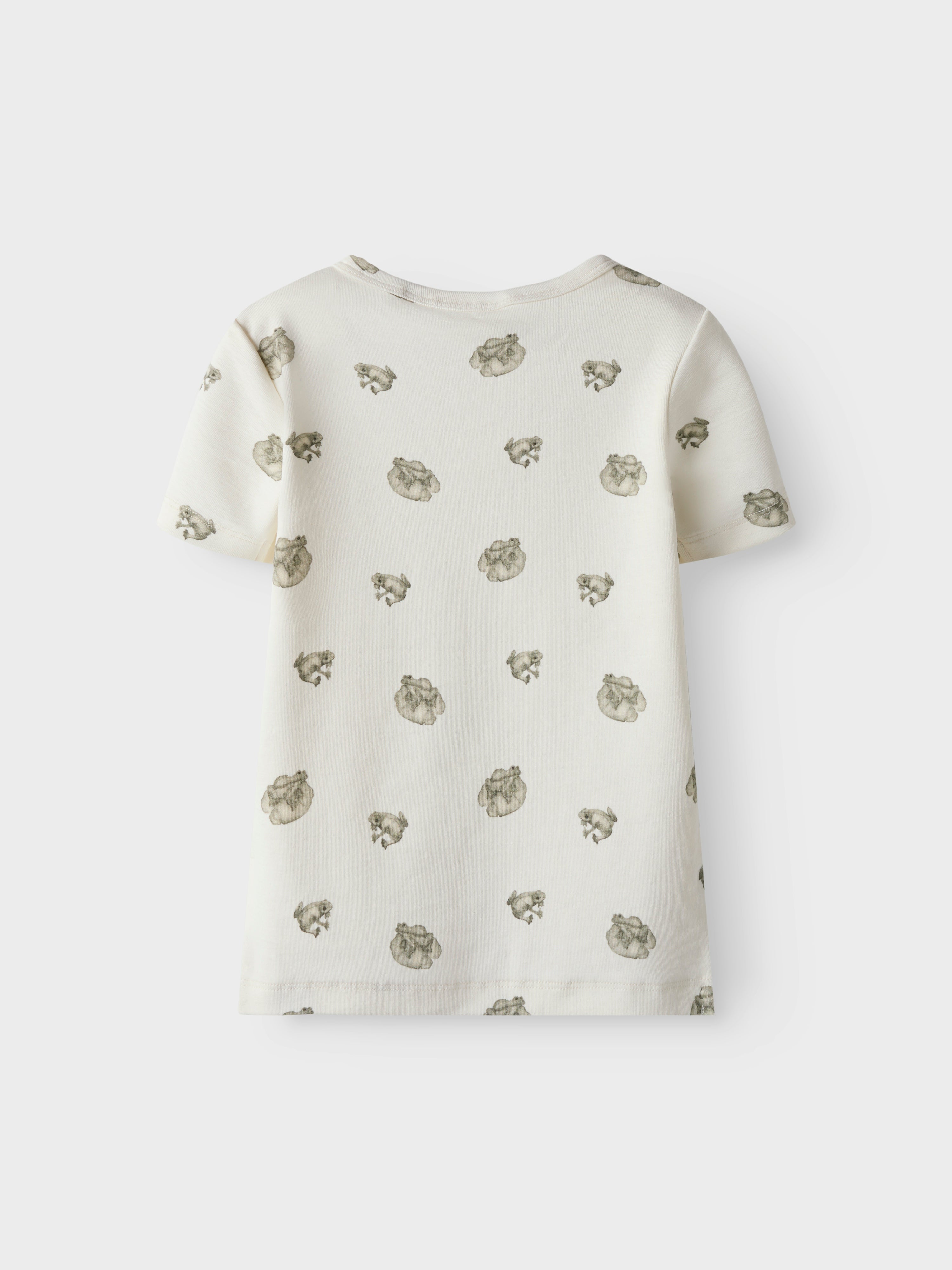 Lil Atelier Gayo Sil SS Top - Coconut Milk/Frog
