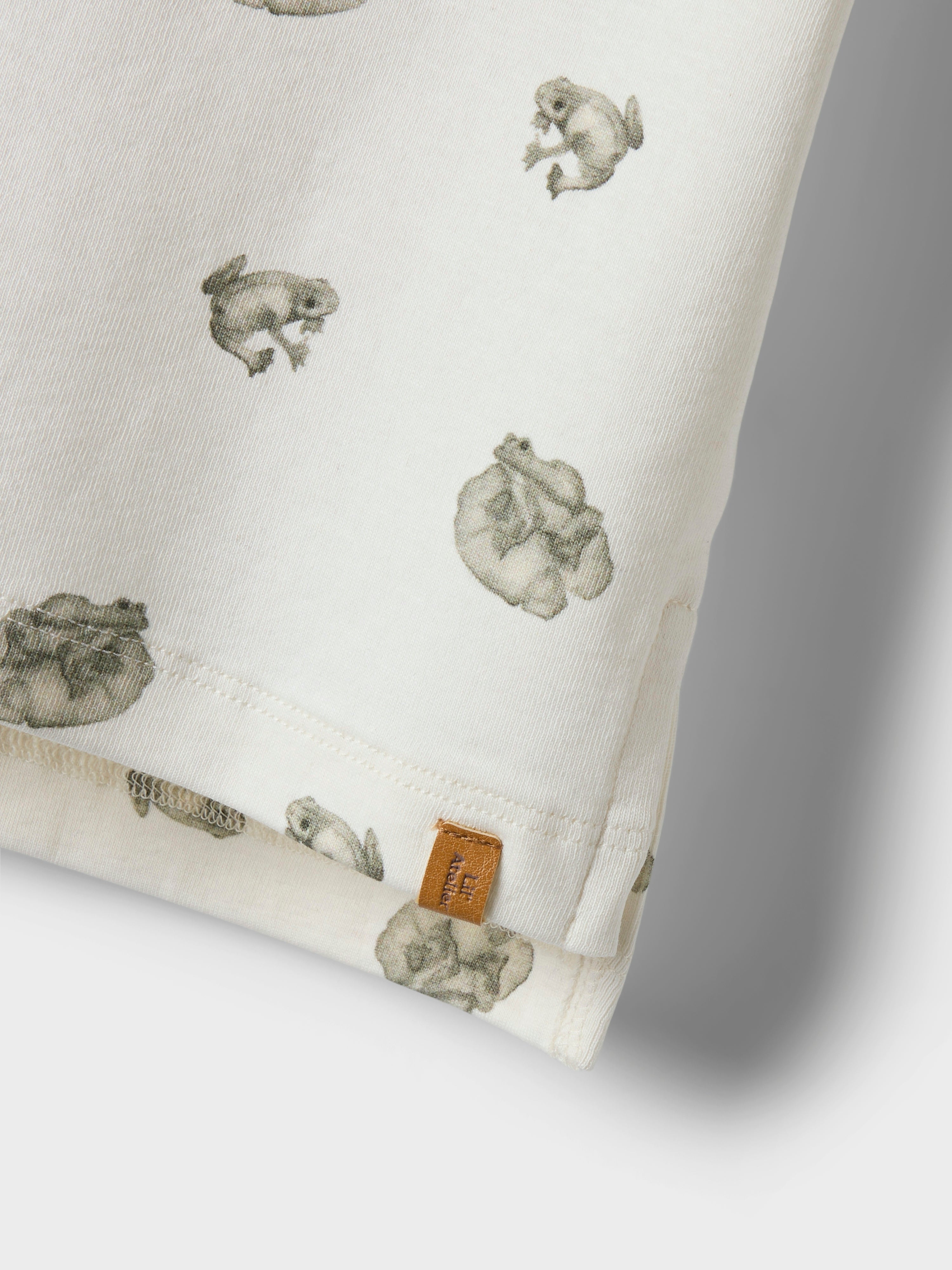 Lil Atelier Gayo Sil SS Top - Coconut Milk/Frog