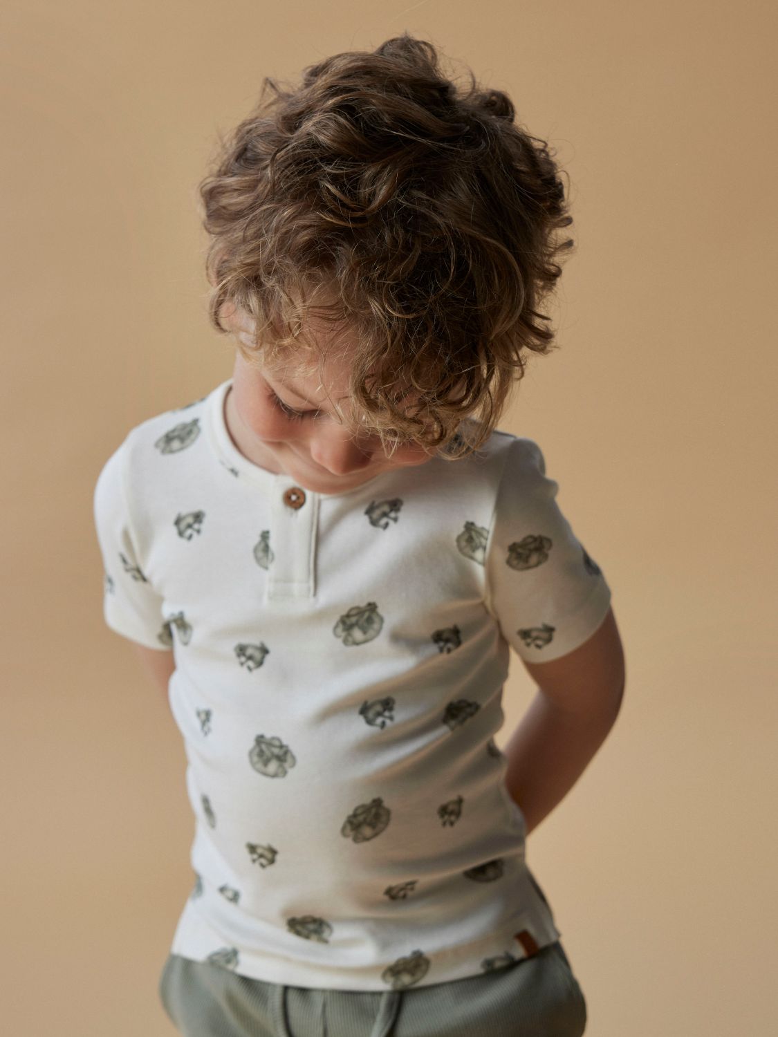 Lil Atelier Gayo Sil SS Top - Coconut Milk/Frog