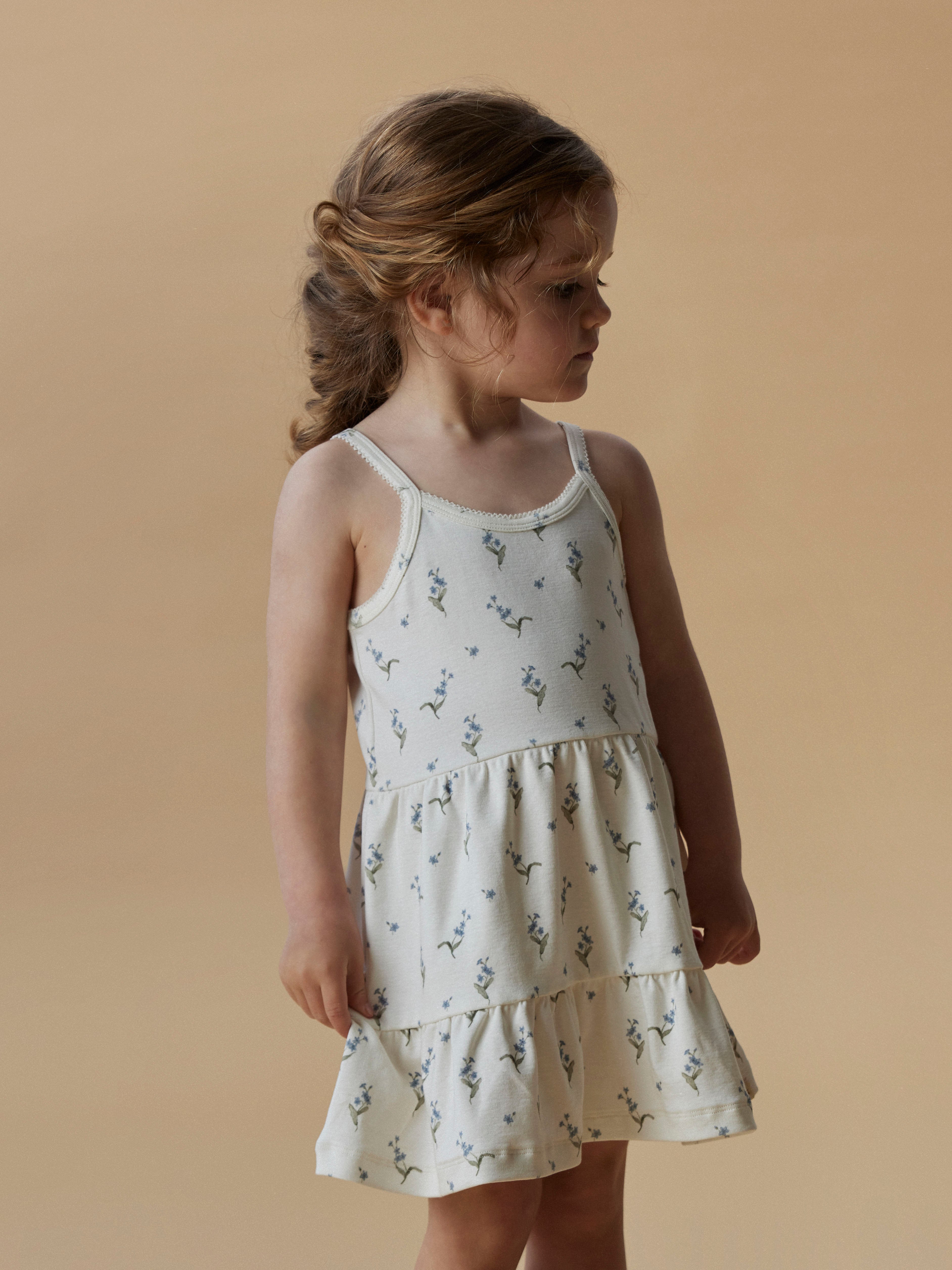 Lil Atelier Gayo San Strap Dress - Coconut Milk/Forget med not