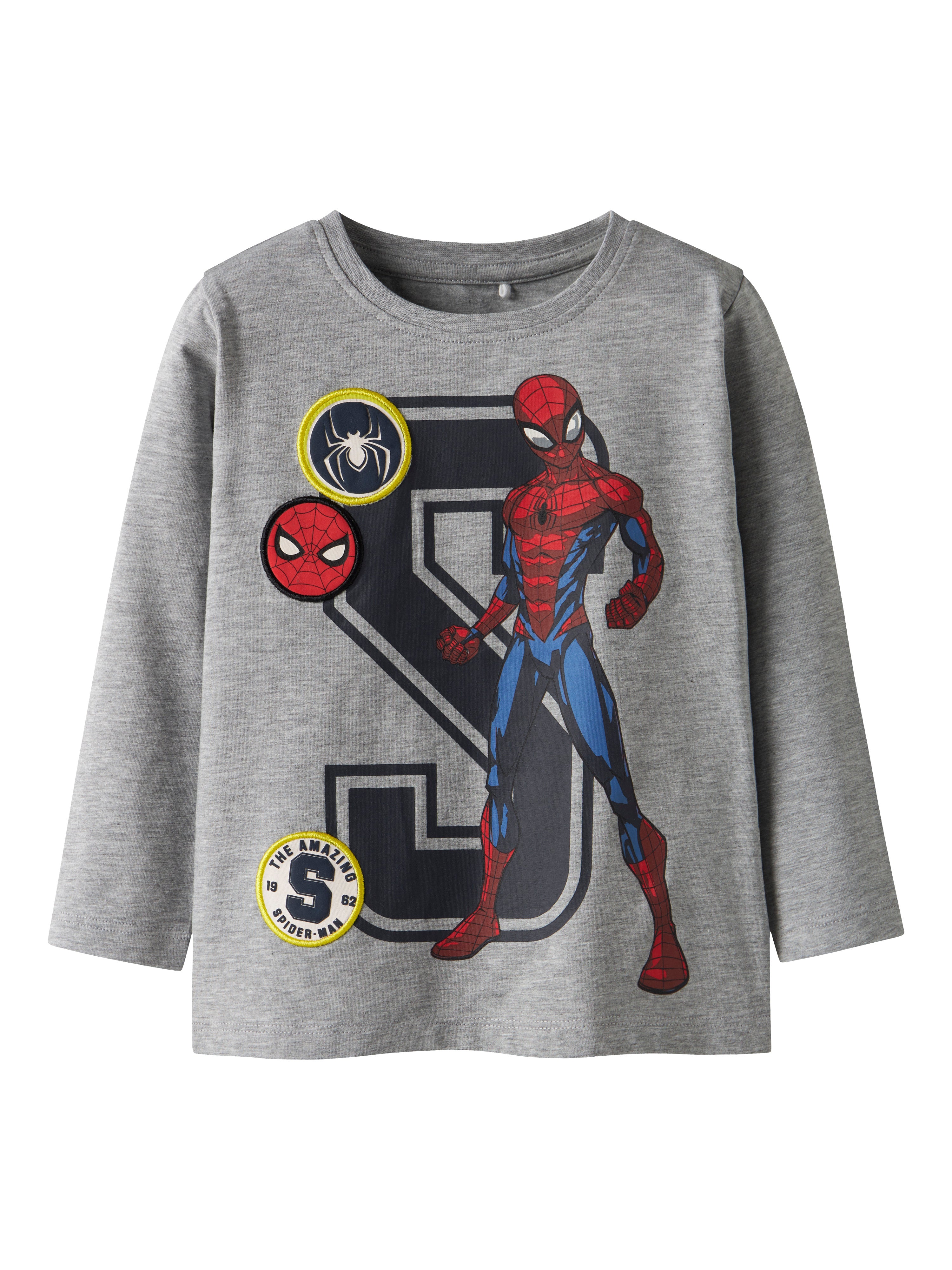 Name It Deep - Spider LS Nreg Top Box Mar - Grey Melange