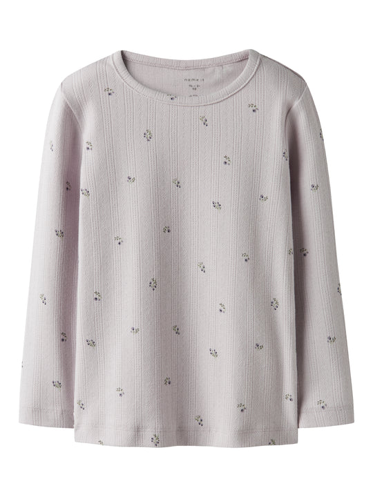 Name It Berries LS Slim Top - Lilac Marble