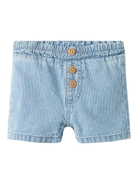 Name It Ryan - Stripe Denim Shorts - Light Blue Denim