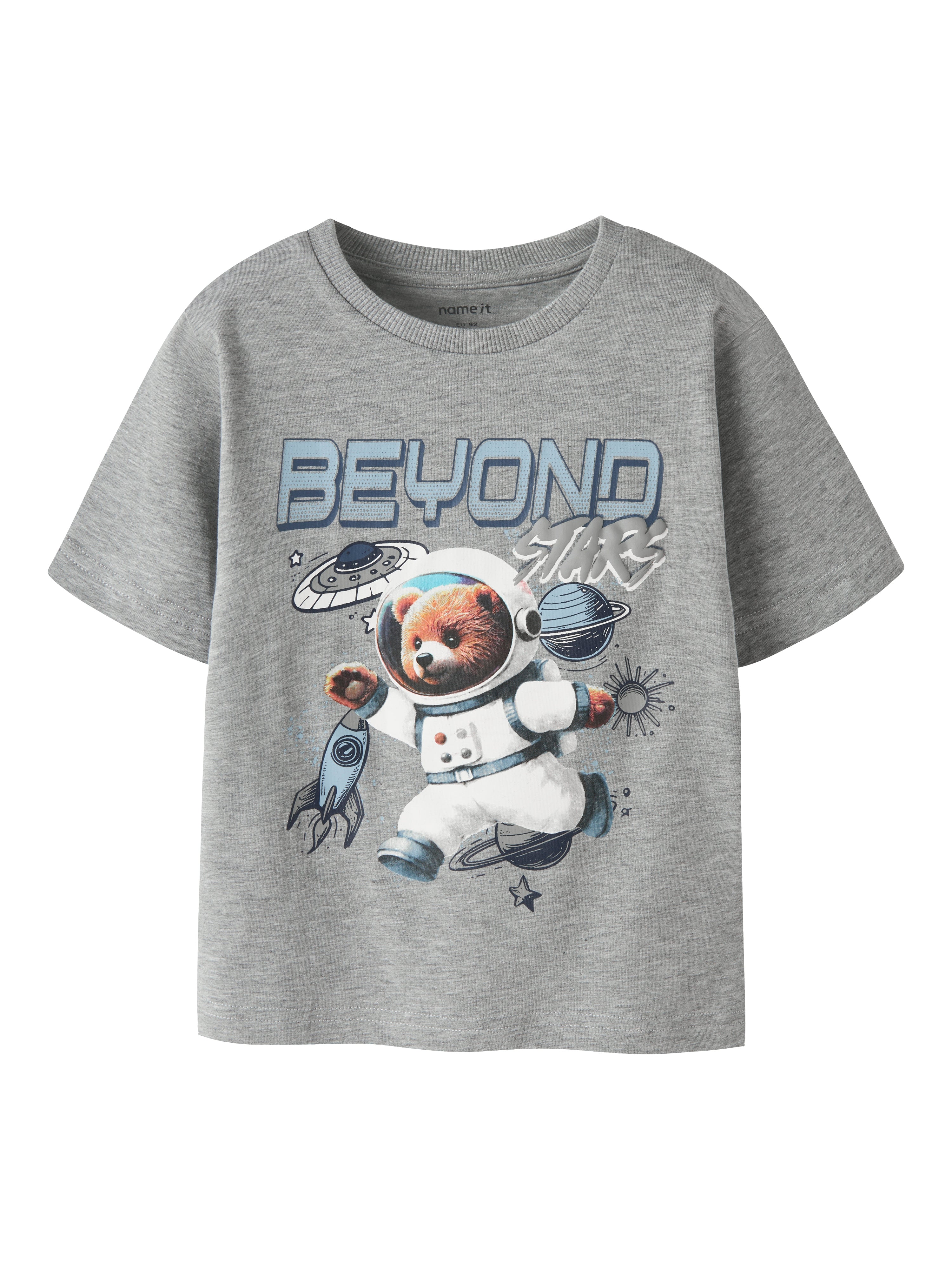 Name It Difus SS Top -  Grey Melange