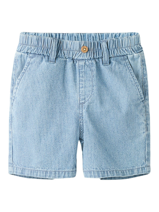 Name It Ryan - Jog Stripe Denim Shorts - Light Blue Denim