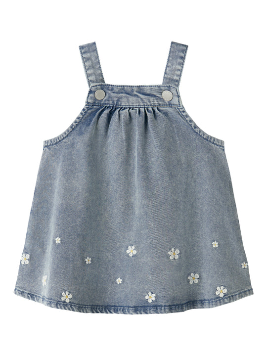 Name It Flora Denim Dress - Light Blue Denim Emb
