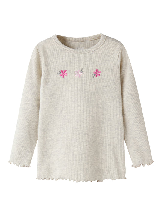 Name It Dari LS Slim Top - Peyote Melange