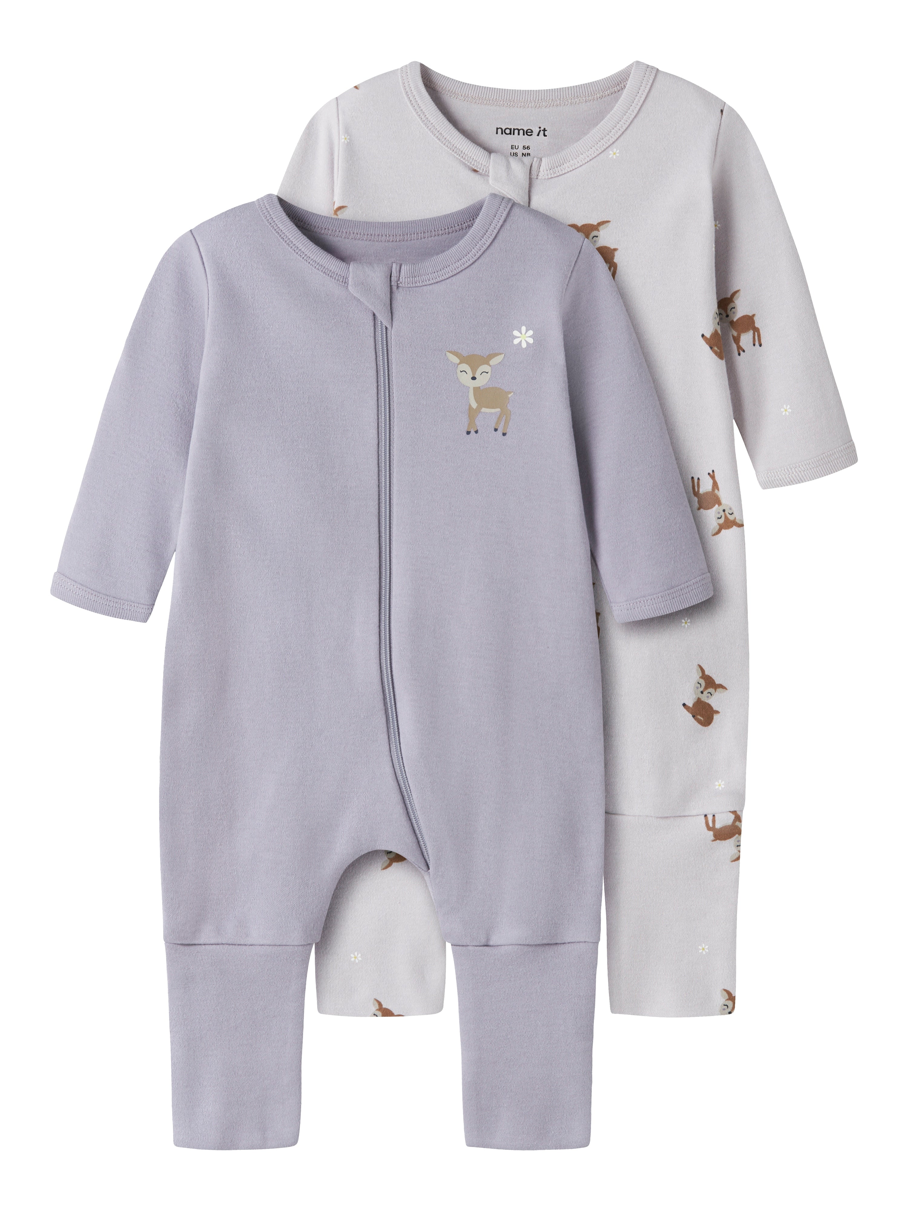 Name It Nightsuit 2 pak Deer - Lilac Marble