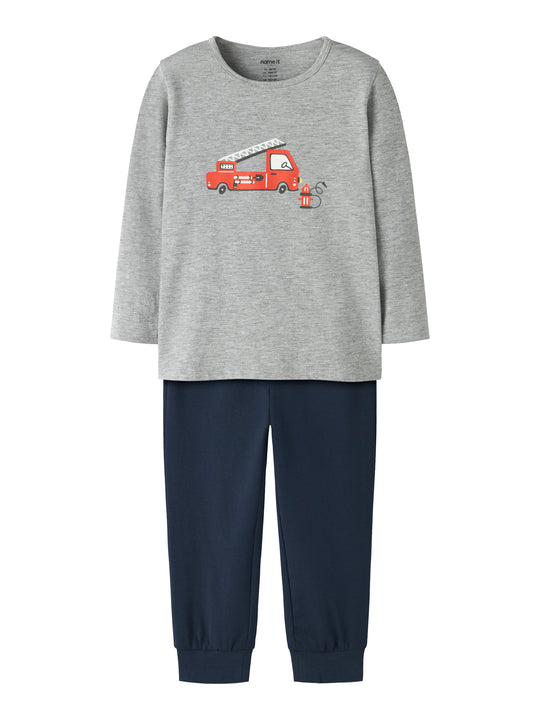 Name It Nightset Grey Firetruck NOOS - Grey Melange