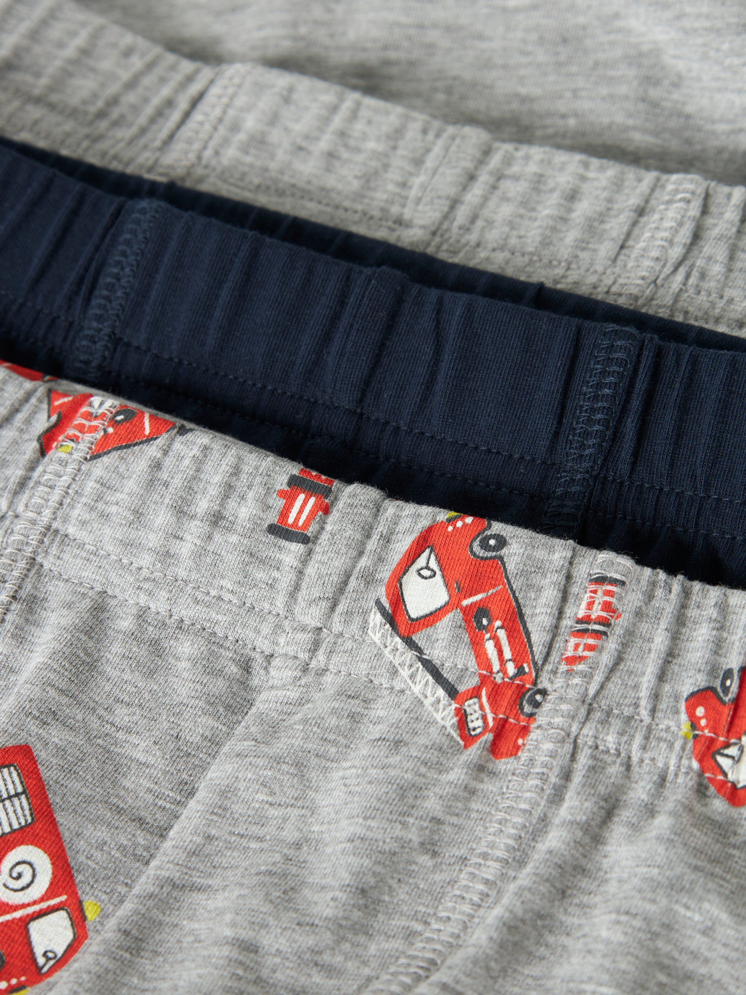 Name It Tights 3pak Grey Firetruck NOOS - Grey Melange