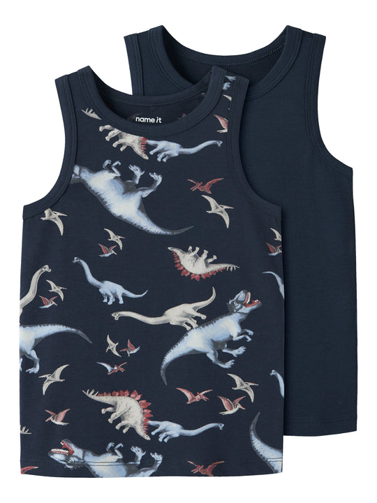 Name It Tank Top 2pak Navy Dino NOOS - Navy Blazer