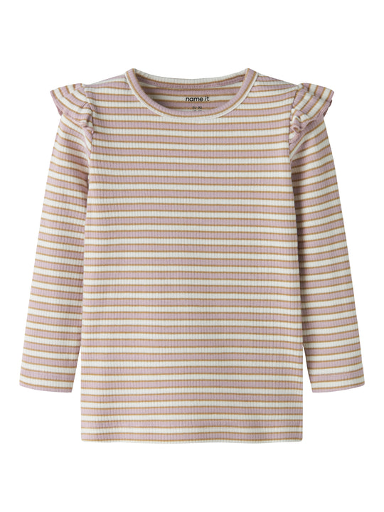 Name It Taias LS Slim Top - Dawn Pink