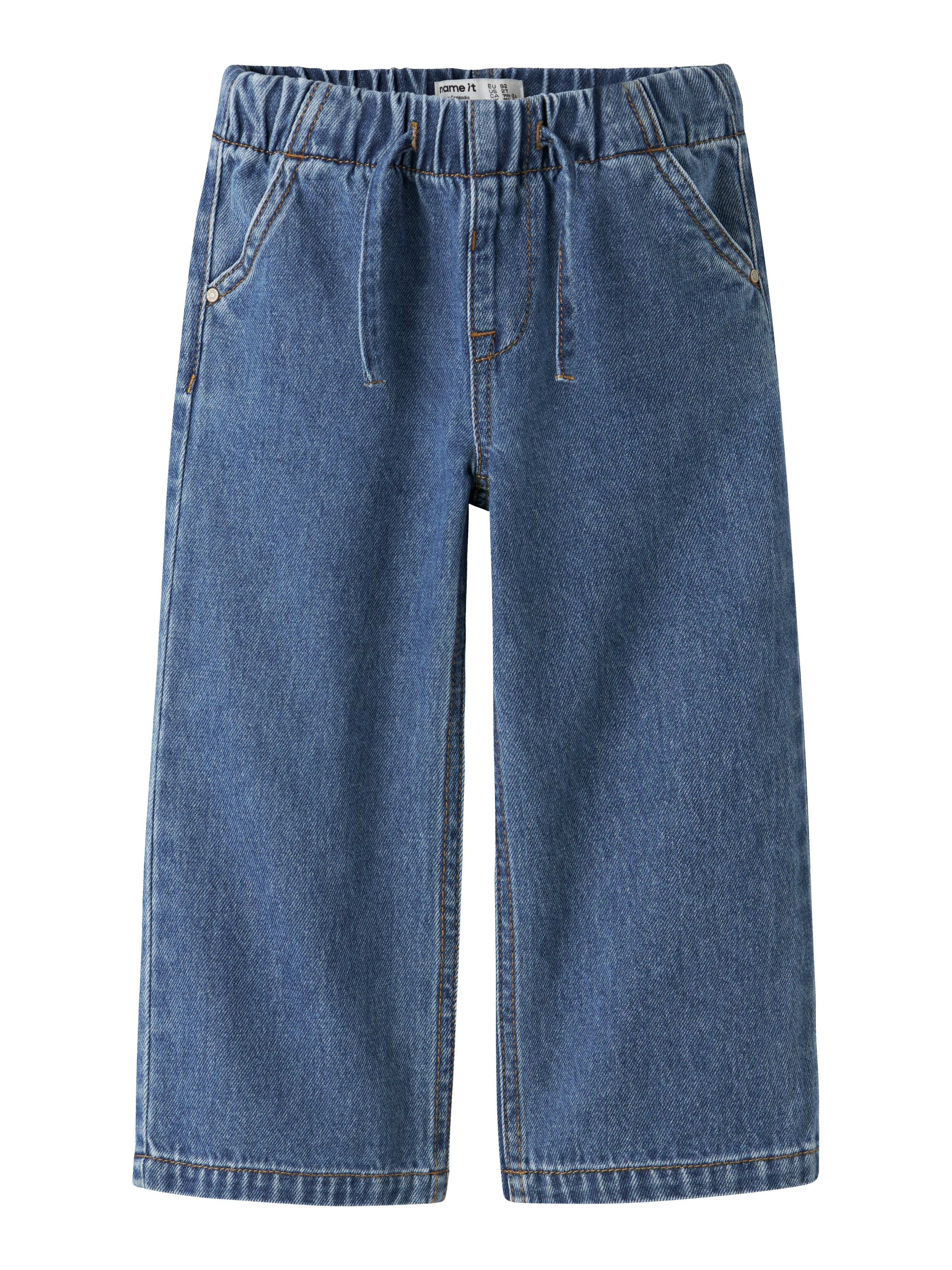 Name It Rose Wide Pull Up Jeans - Medium Blue Denim