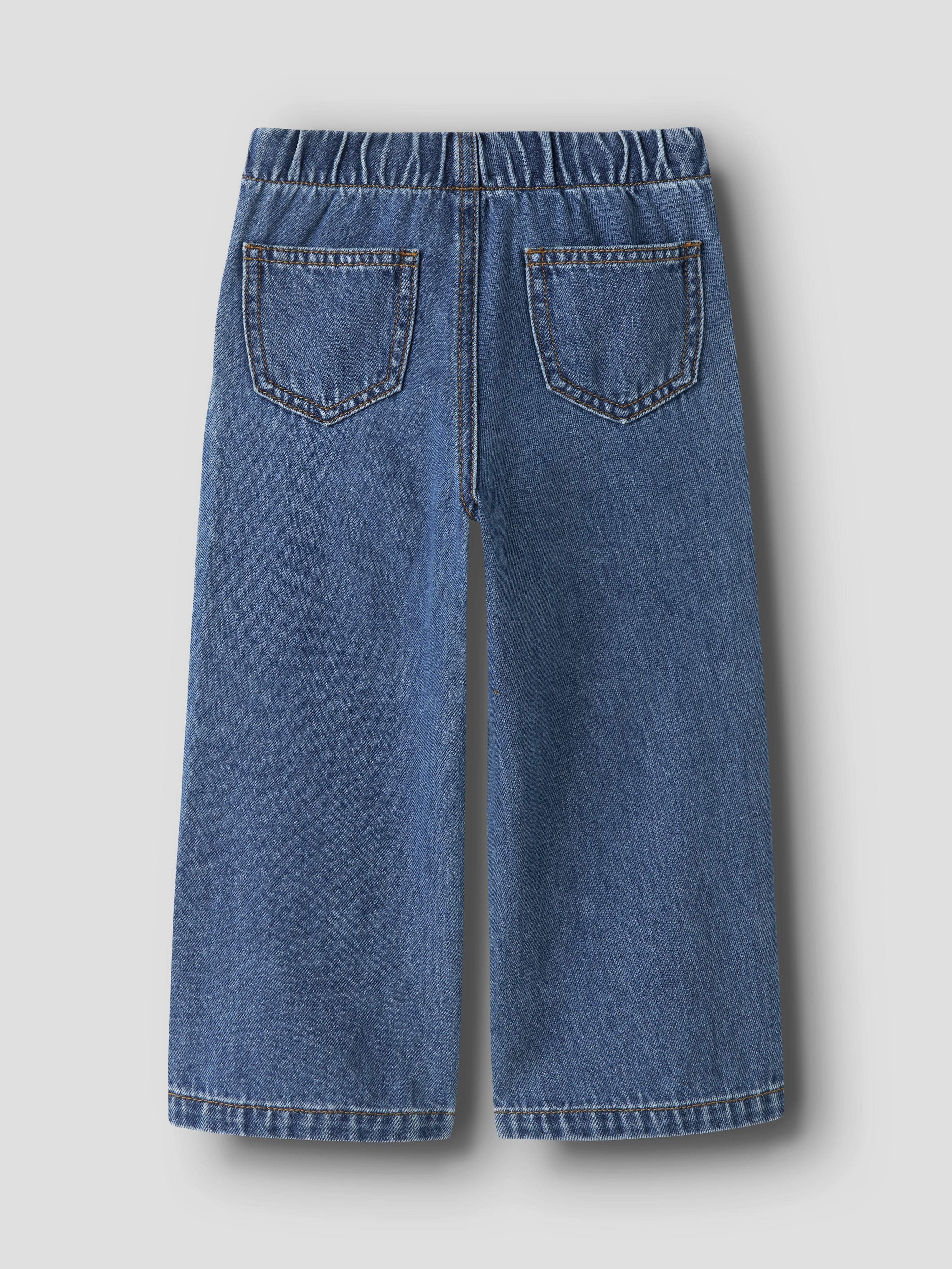 Name It Rose Wide Pull Up Jeans - Medium Blue Denim