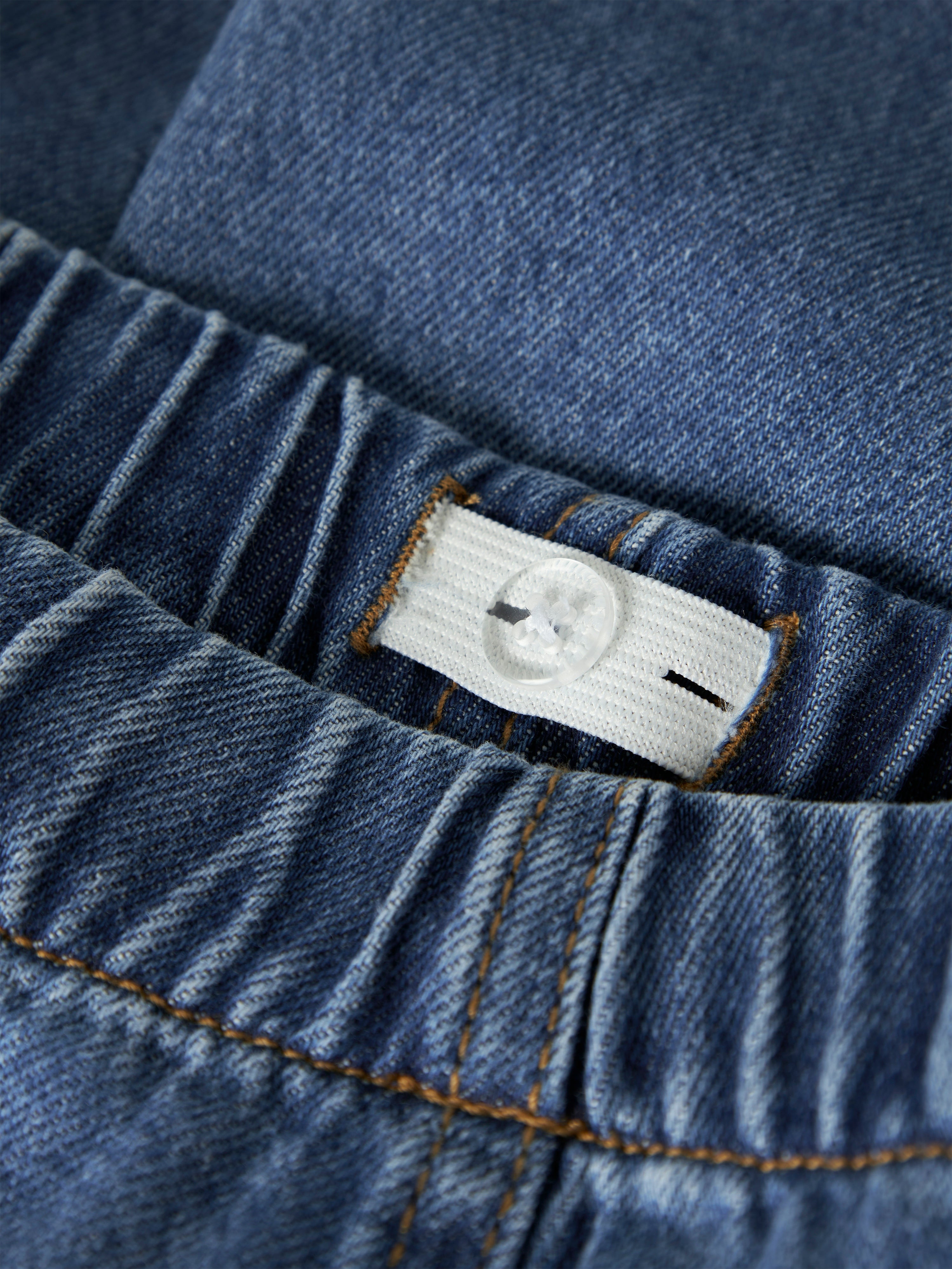 Name It Rose Wide Pull Up Jeans - Medium Blue Denim