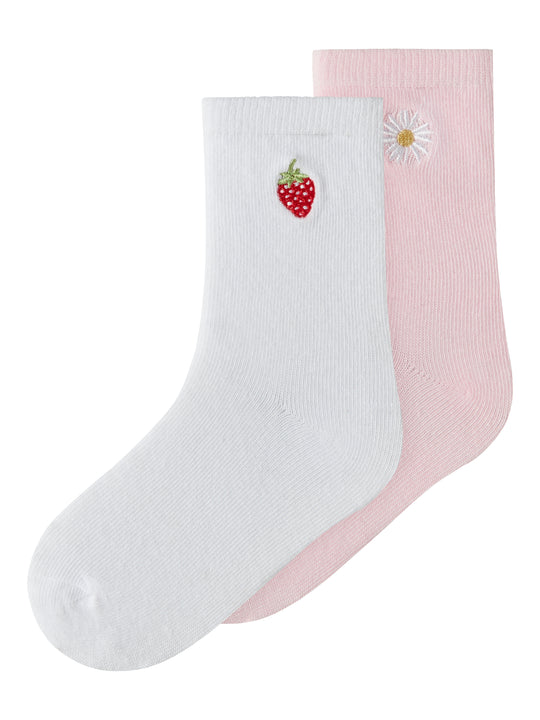 Name It Juliso - 2 pack strømper - Cradle Pink/Bright White