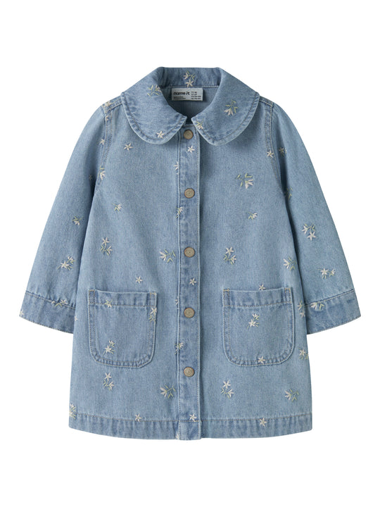 Name It Piper Denim Dresss - Light Blue Denim/Flower
