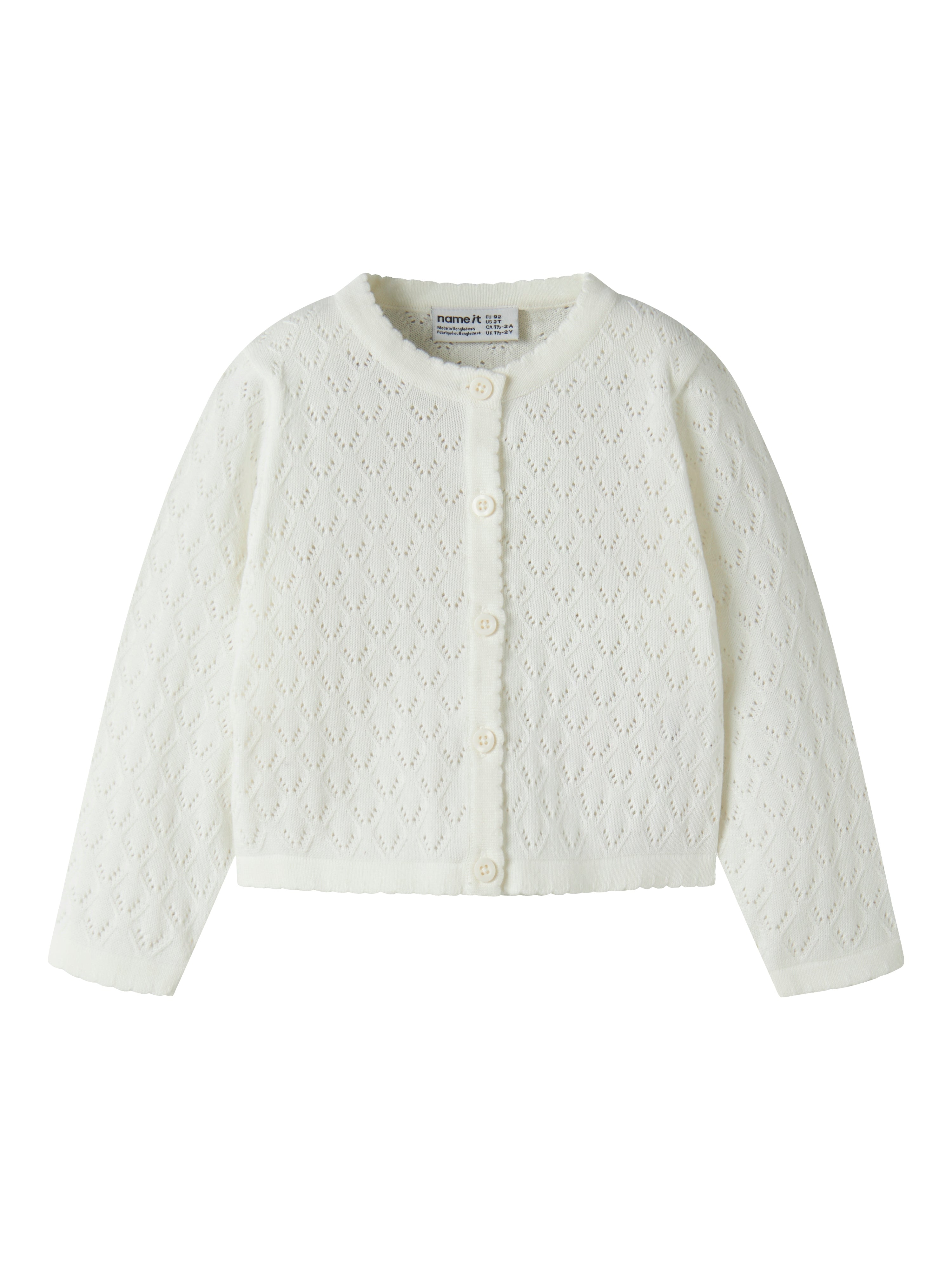 Name It Desina - LS Short Knit Cardigan - Cloud Dancer