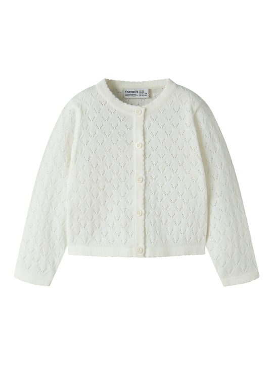 Name It Desina - LS Short Knit Cardigan - Cloud Dancer