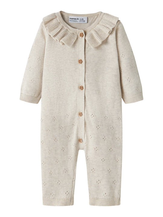 Name It Diame LS Knit Suit - Peyote Melange