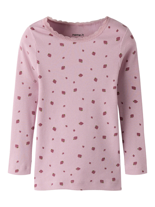Name It Binna LS Slim Top - Dawn Pink