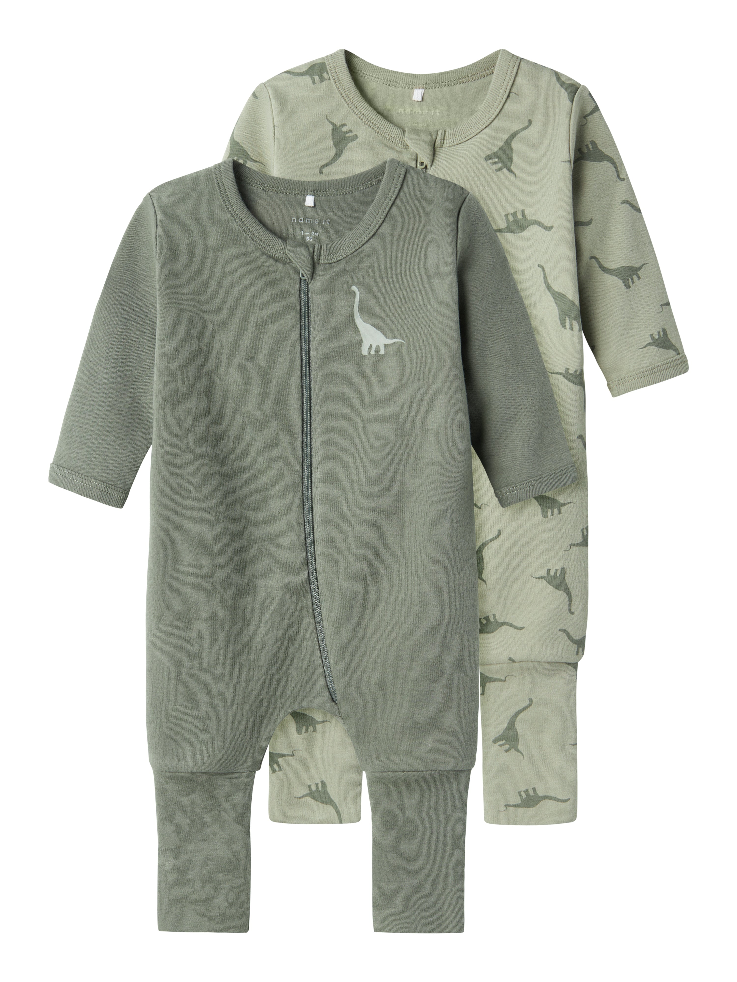 Name It Nightsuit 2 pak Dino - Agave Green/Dino
