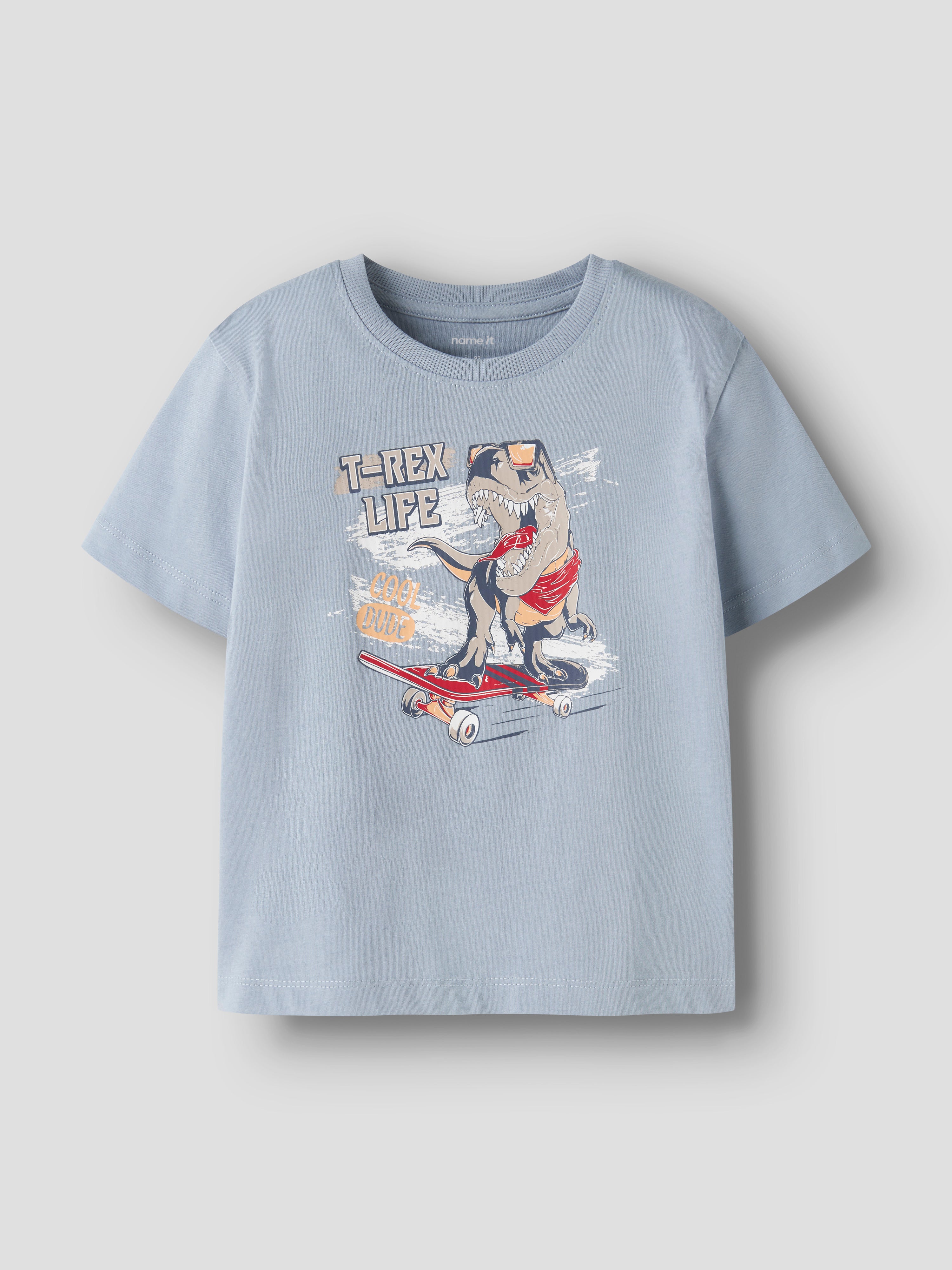 Name It Vanyo - SS Top - Blue Fog Dino Skate
