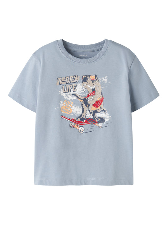 Name It Vanyo - SS Top - Blue Fog Dino Skate