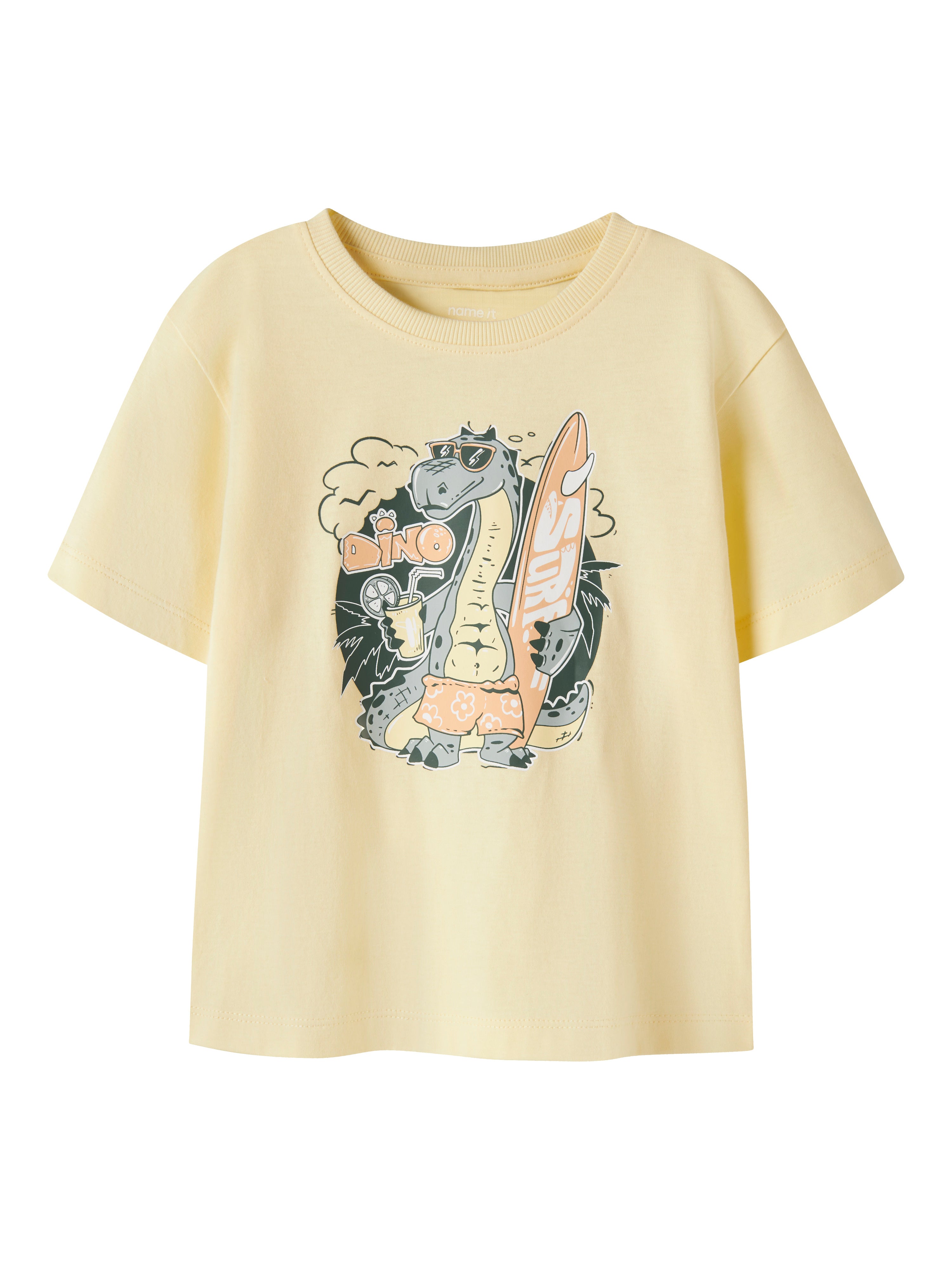 Name It Vanyo - SS Top - Double Cream Dino Surf