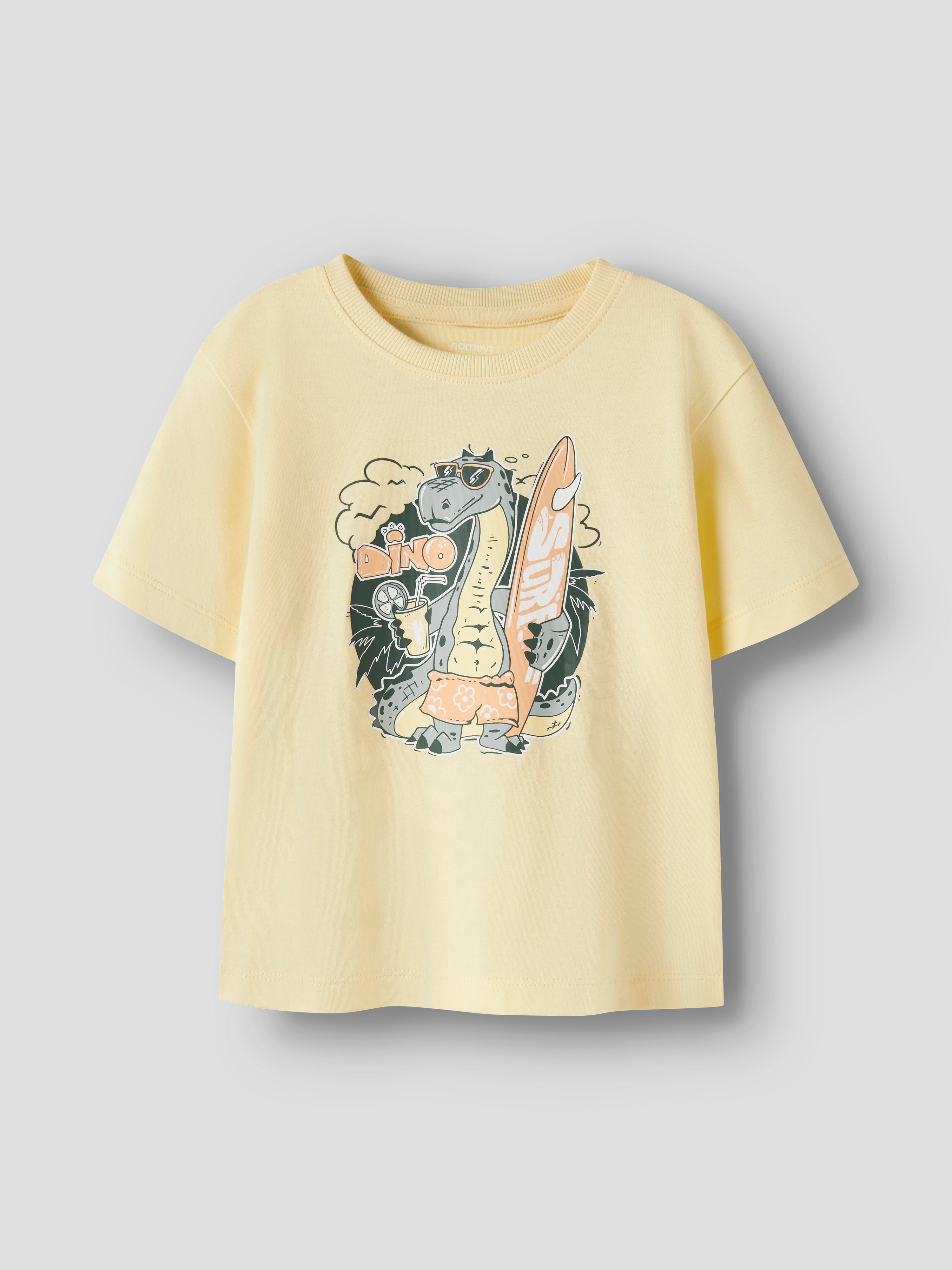 Name It Vanyo - SS Top - Double Cream Dino Surf