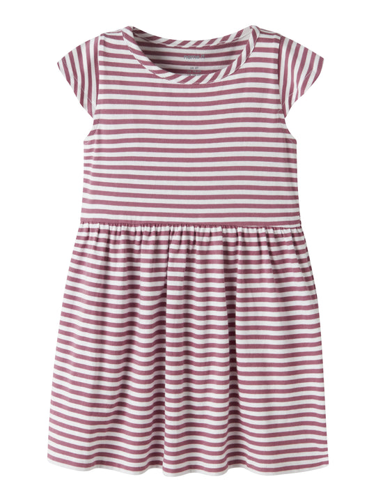 Name It Vinanna - SS Dress - Bright White/Mesa Rosa
