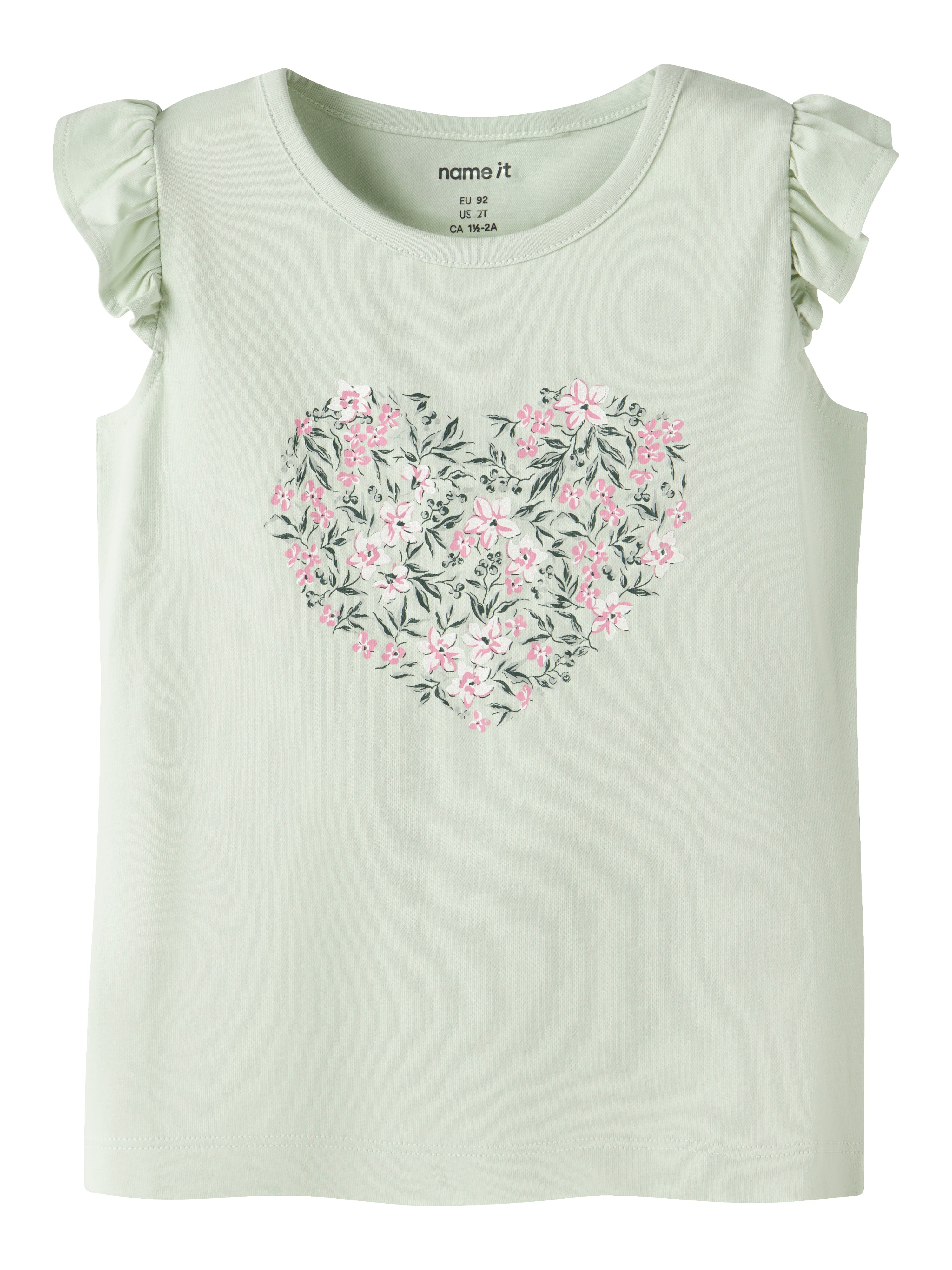 Name It Vayana - Top - Pale Aqua/Pink Flowers