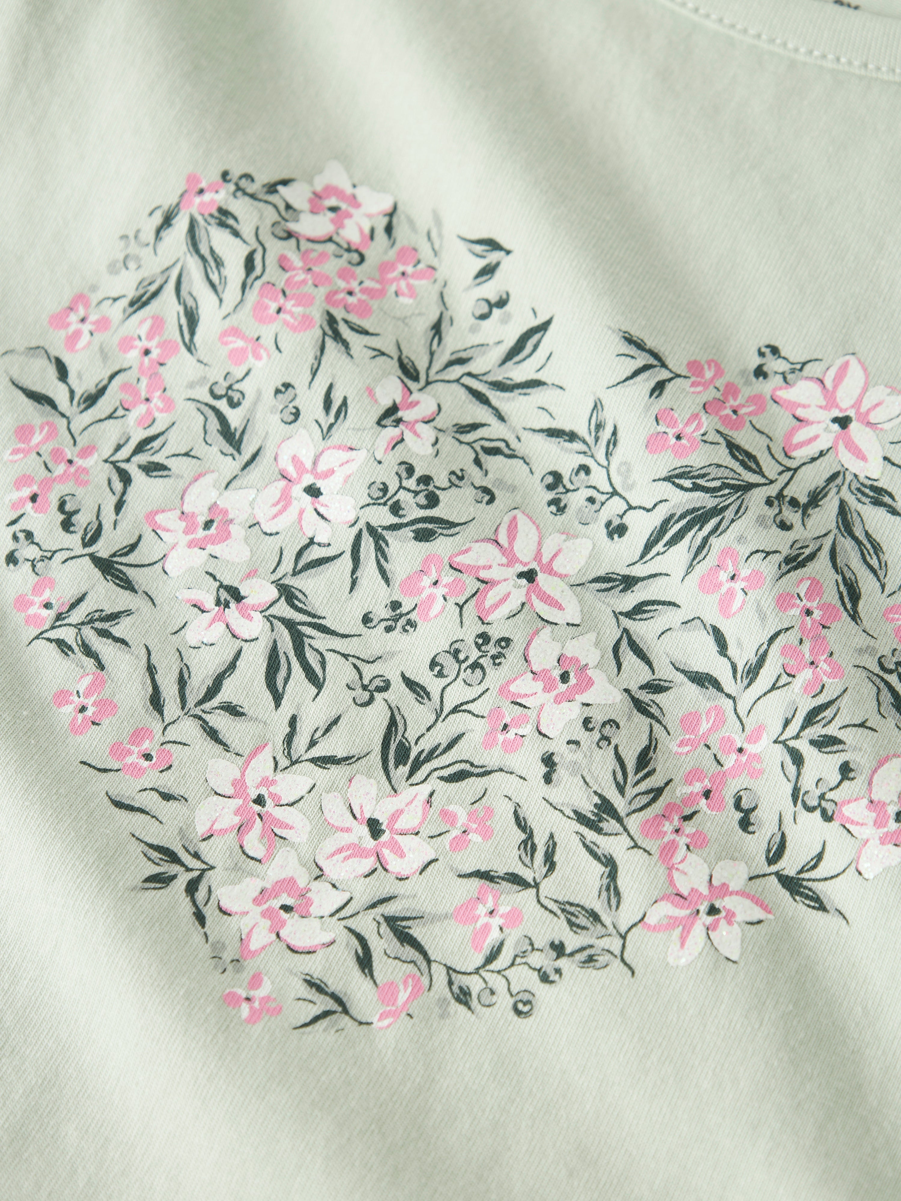 Name It Vayana - Top - Pale Aqua/Pink Flowers