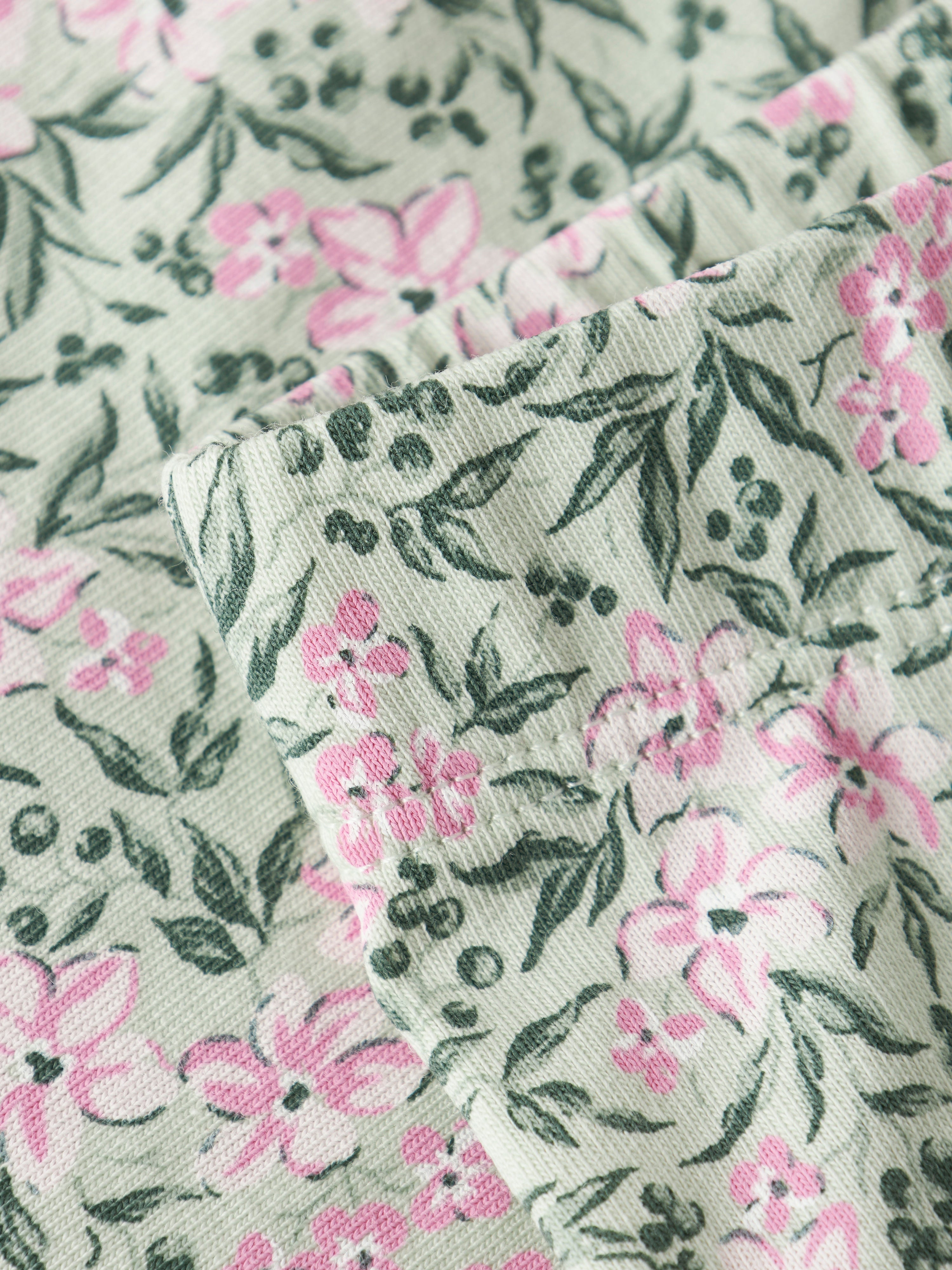 Name It Vayo - Short Leggings - Pale Aqua/Pink Flowers
