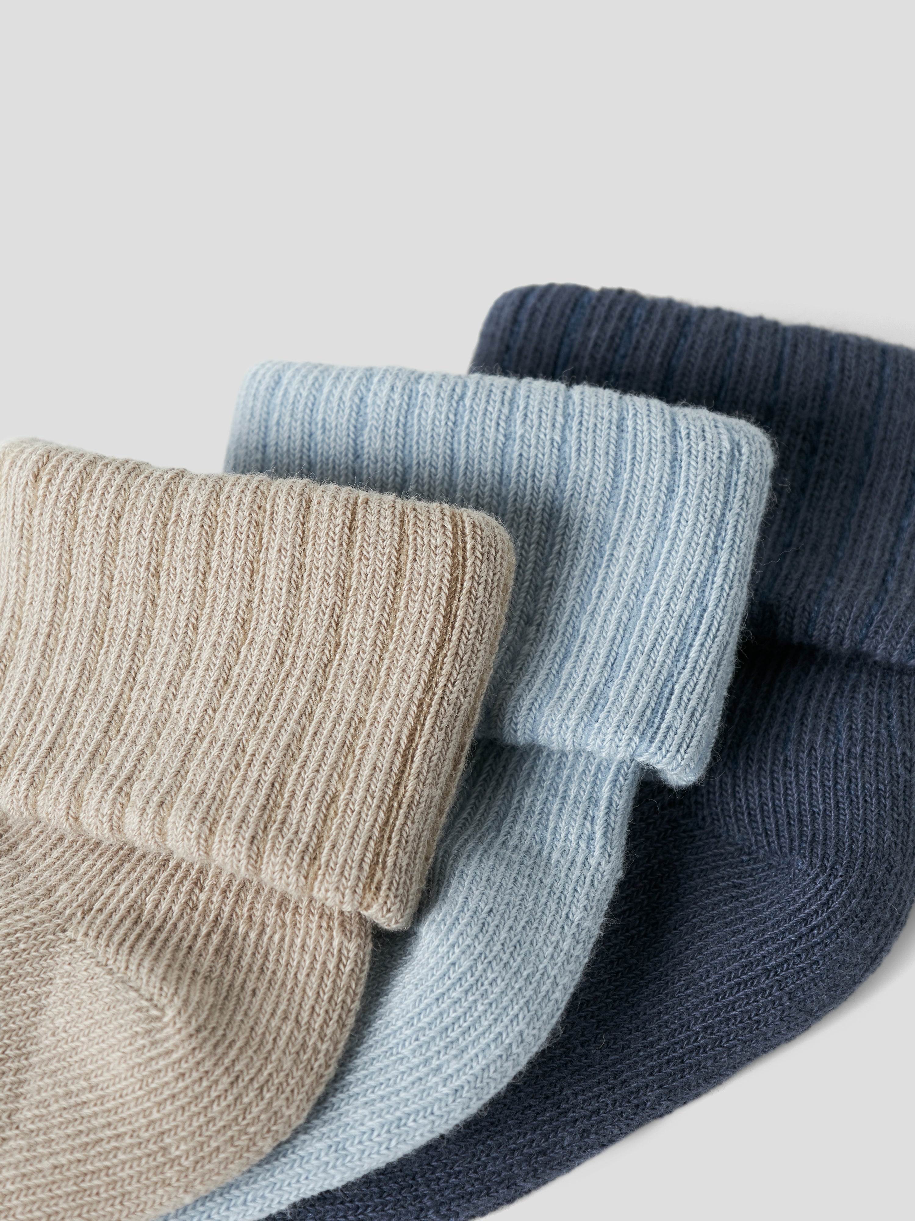 Name It Nobbu 3 pack strømper - Chateau Gray/Blue Fog/Vintage Indigo