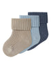 Name It Nobbu 3 pack strømper - Chateau Gray/Blue Fog/Vintage Indigo