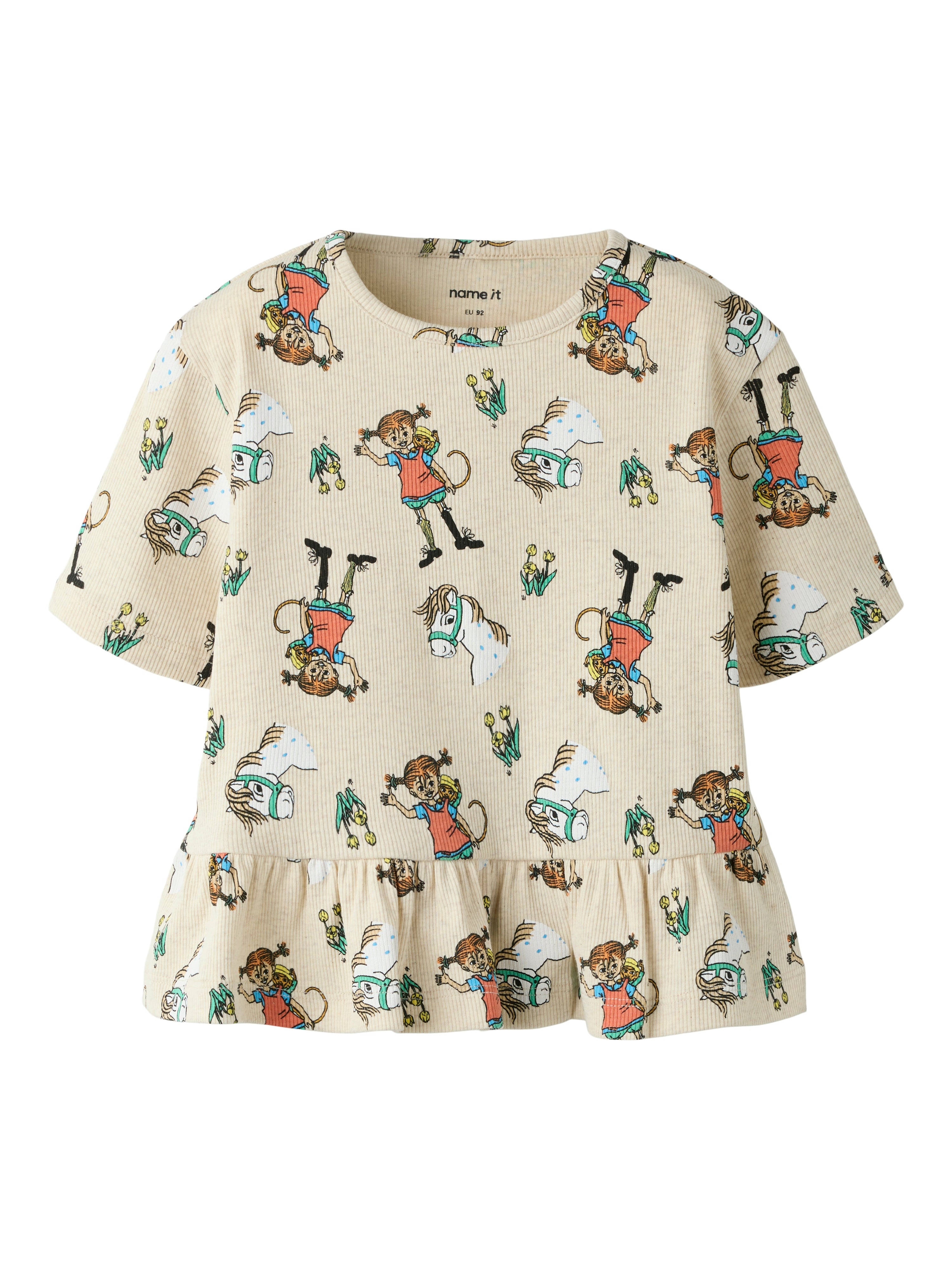 Name It Mara - Pippi SS Top - Peyote Melange