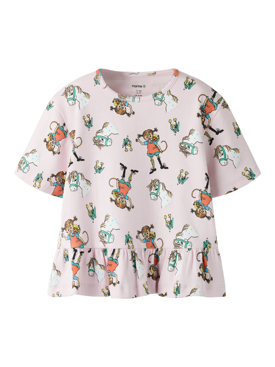 Name It Mara - Pippi SS Top - Cradle Pink