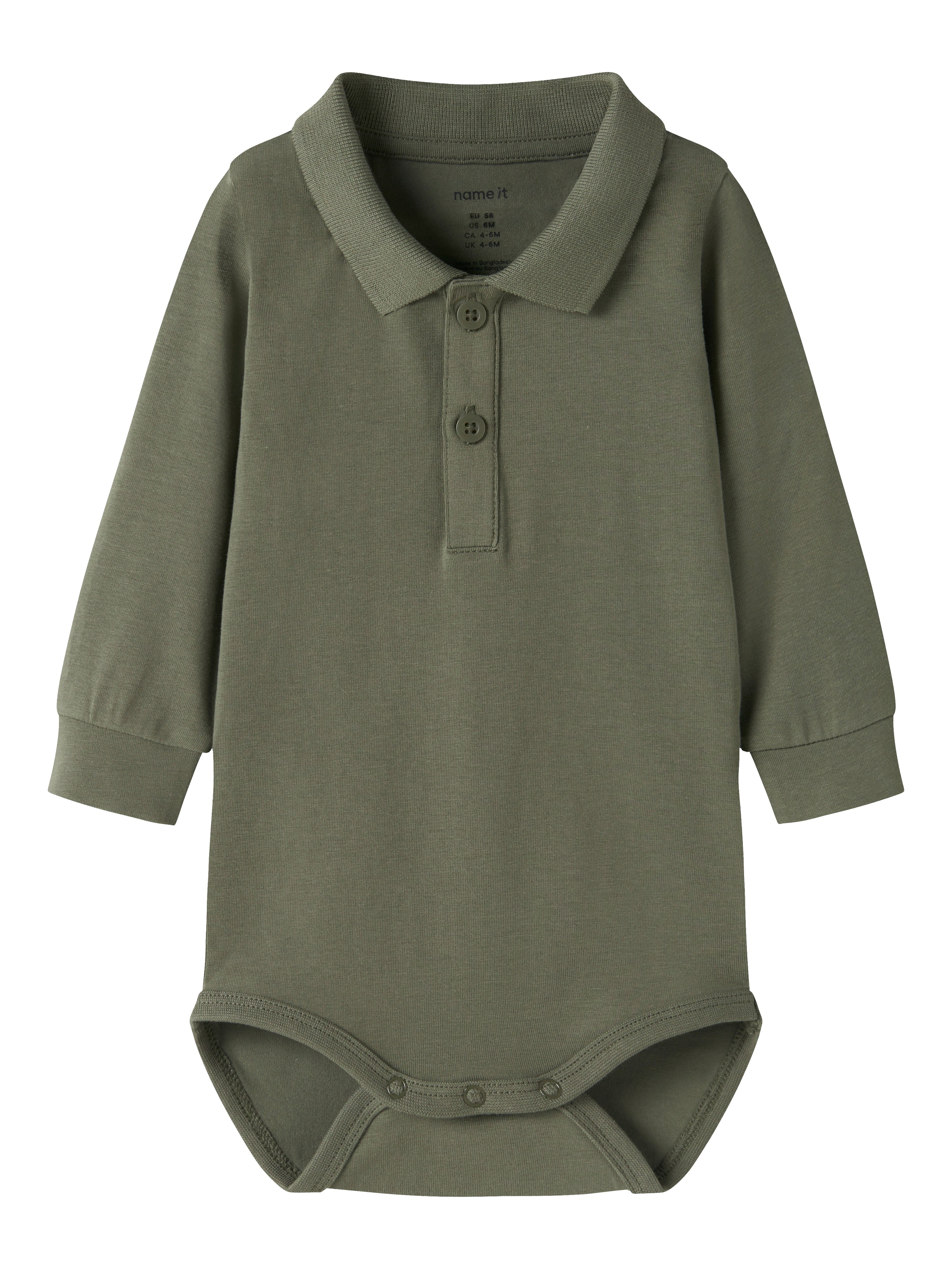 Name It Holger - LS Polo Body NOOS - Dusty Olive