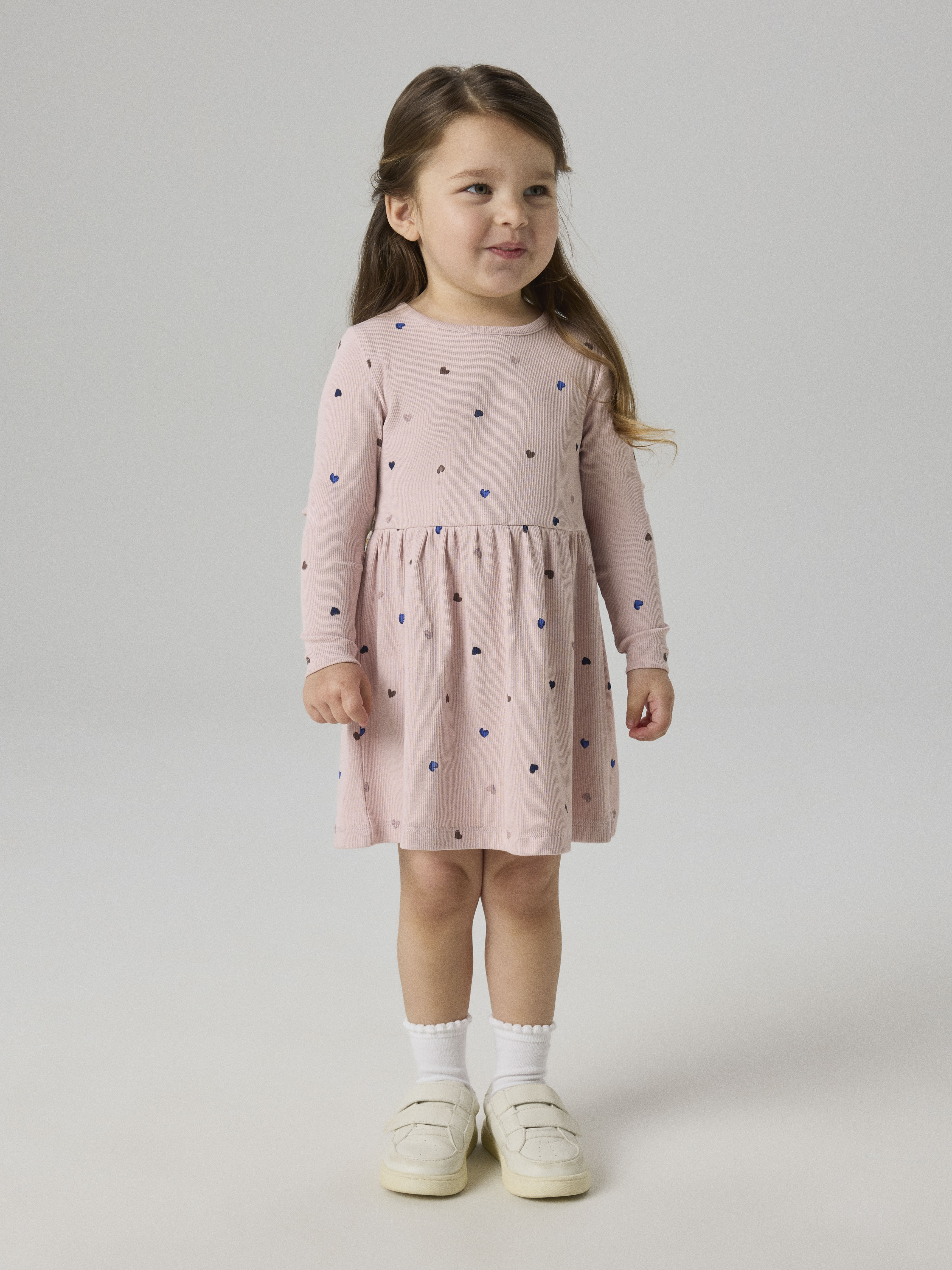 Name It Nutti - LS Dress - Burnished Lilac / Hearts